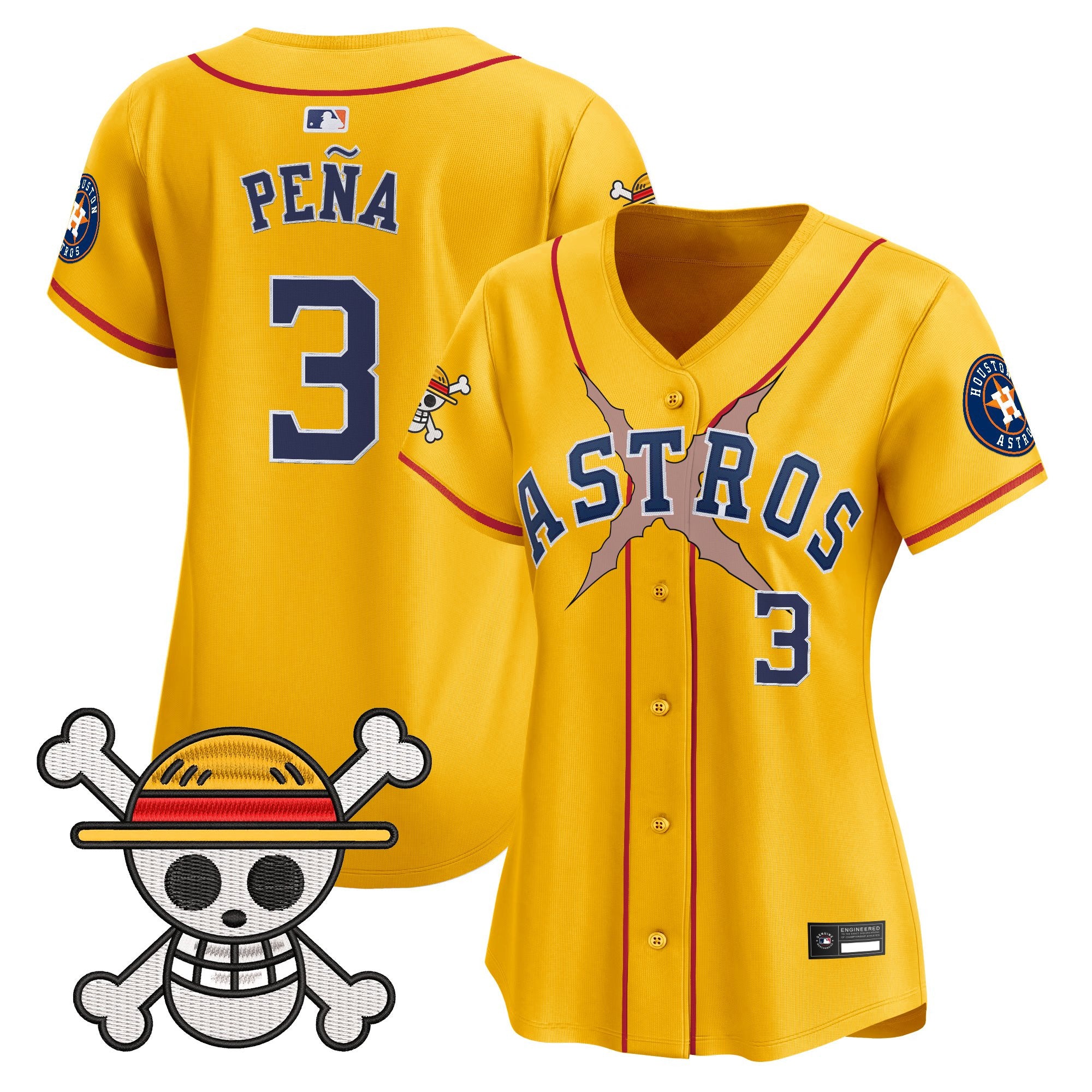 Women's Houston Astros x One Piece Vapor Premier Limited Jersey - Stitched
