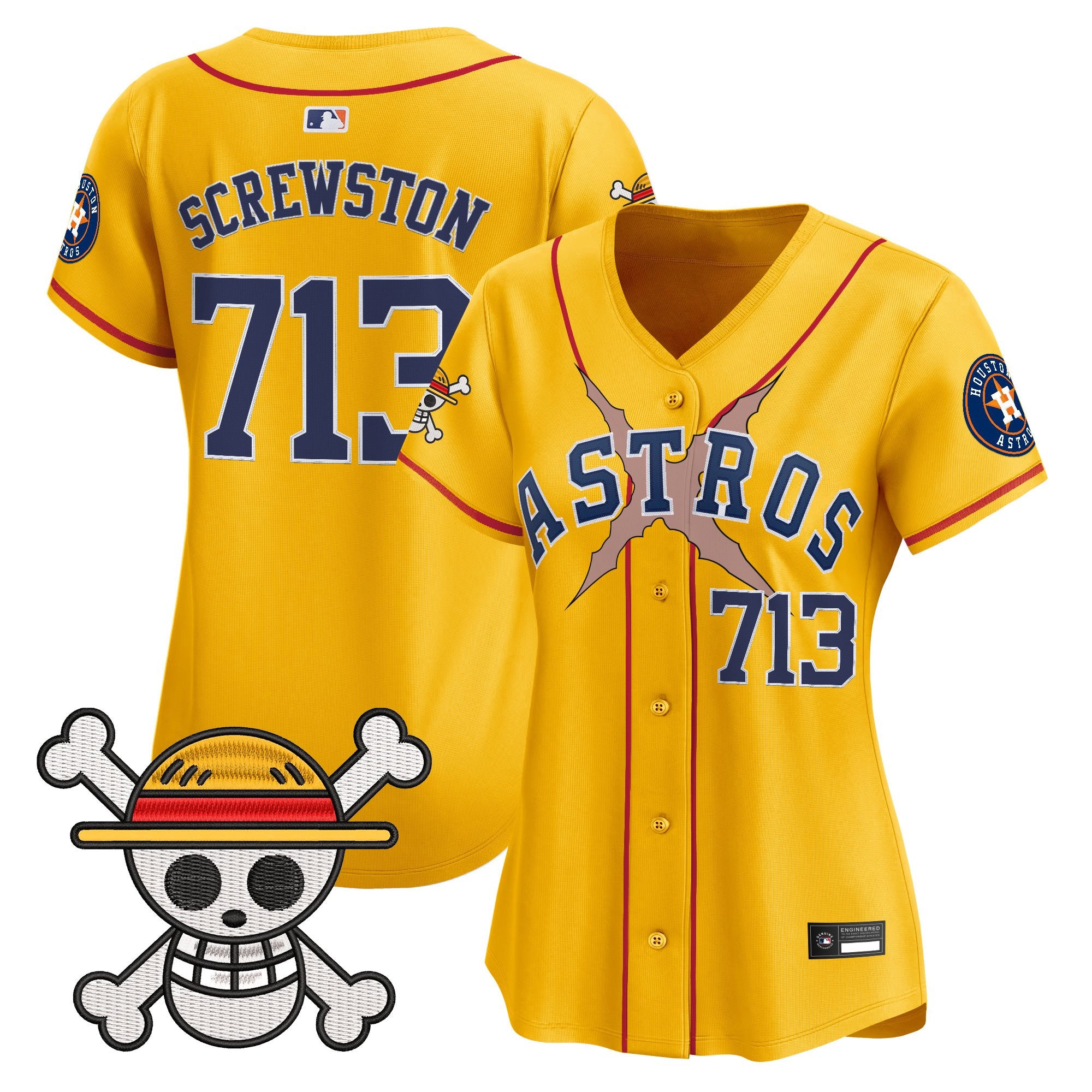 Women's Houston Astros x One Piece Vapor Premier Limited Jersey - Stitched