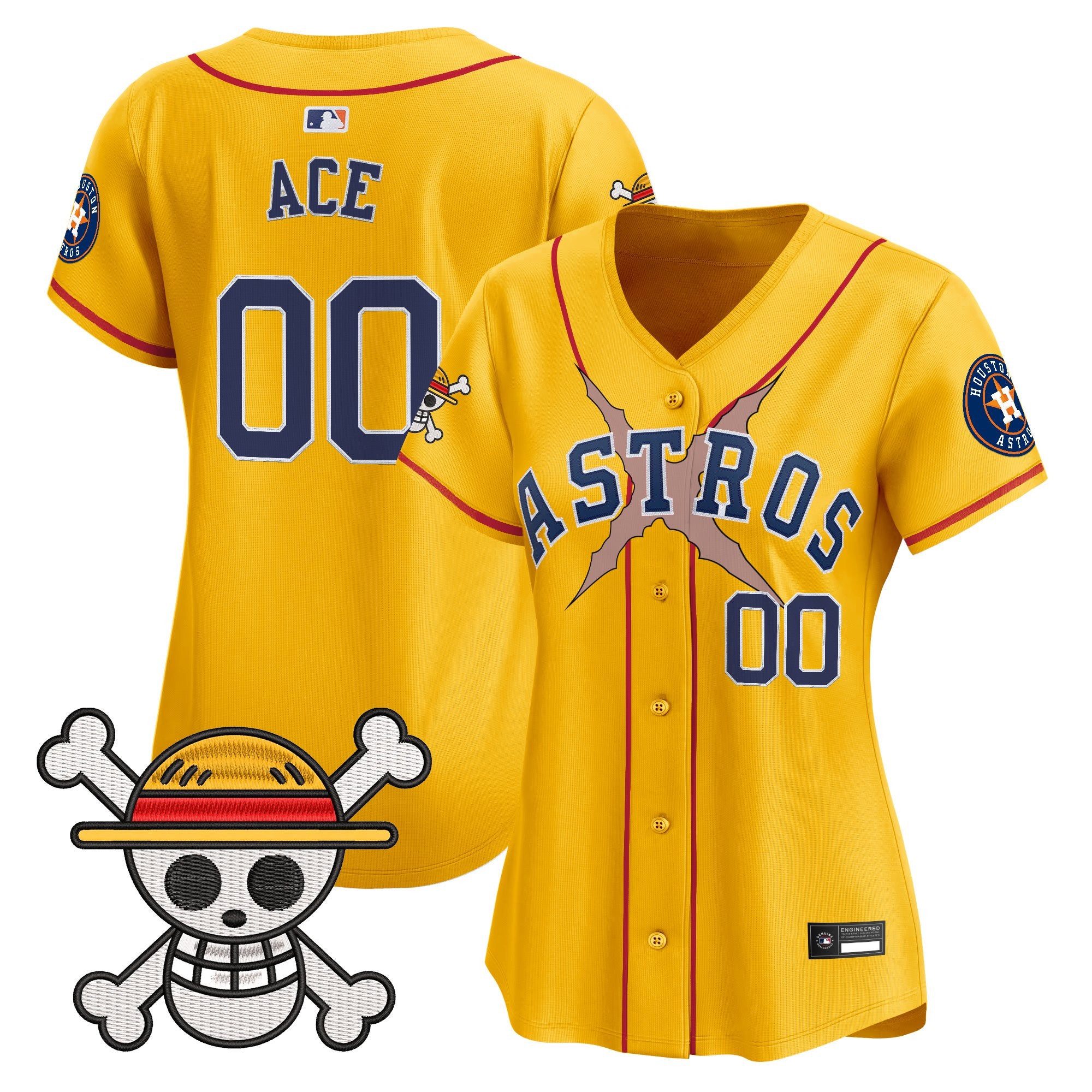 Women's Houston Astros x One Piece Vapor Premier Limited Jersey - Stitched