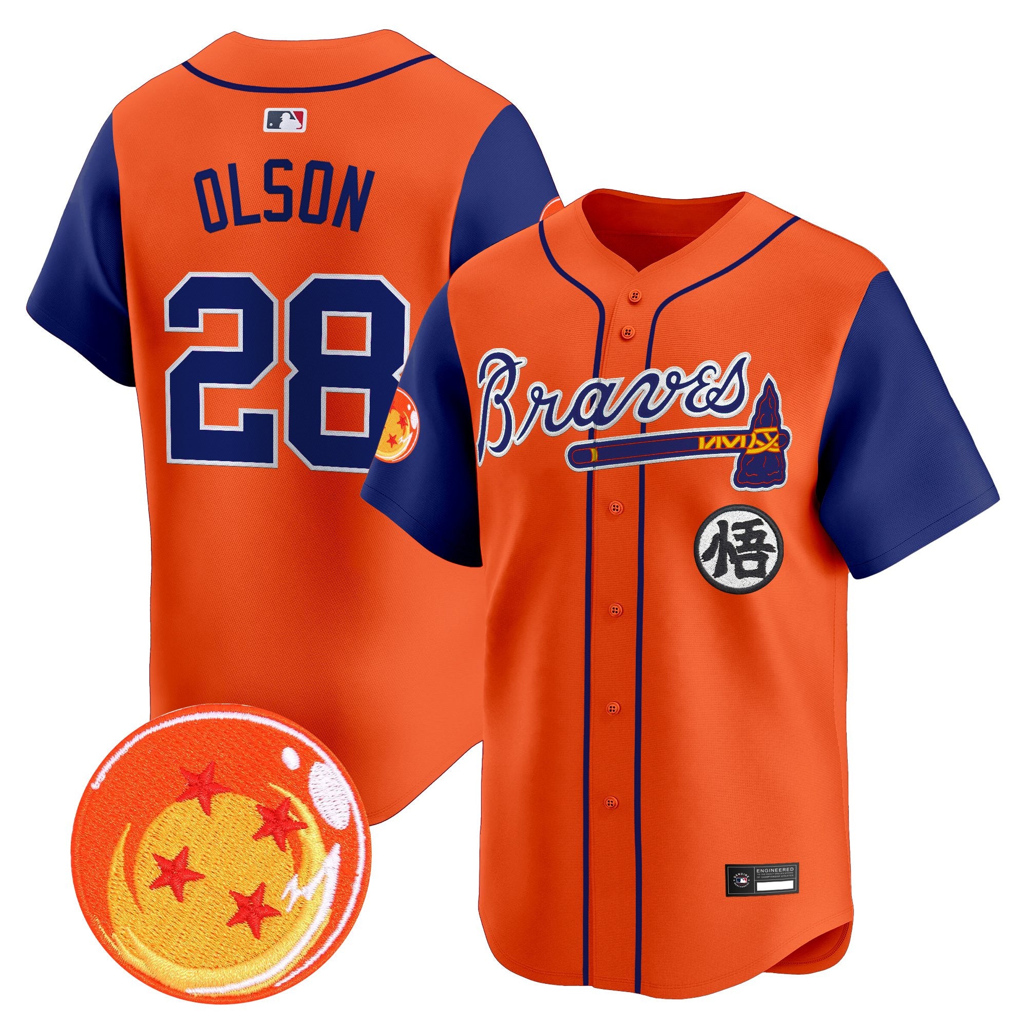 Men's Atlanta Braves x Dragon Ball Vapor Premier Limited Jersey - All Stitched