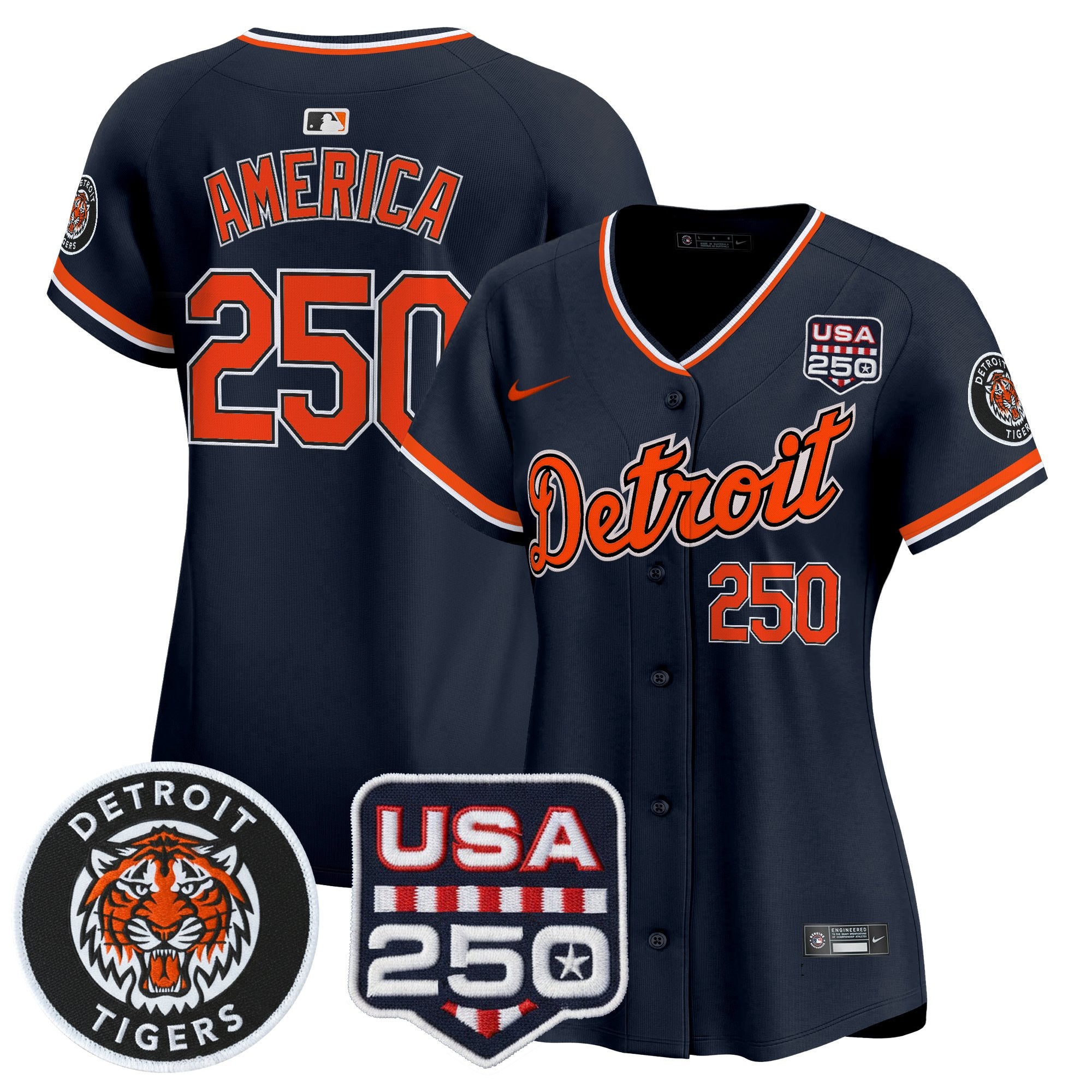 Women's Detroit Tigers 2026 Alternate Vapor Premier Limited Jersey - 250America Patch - All Stitched
