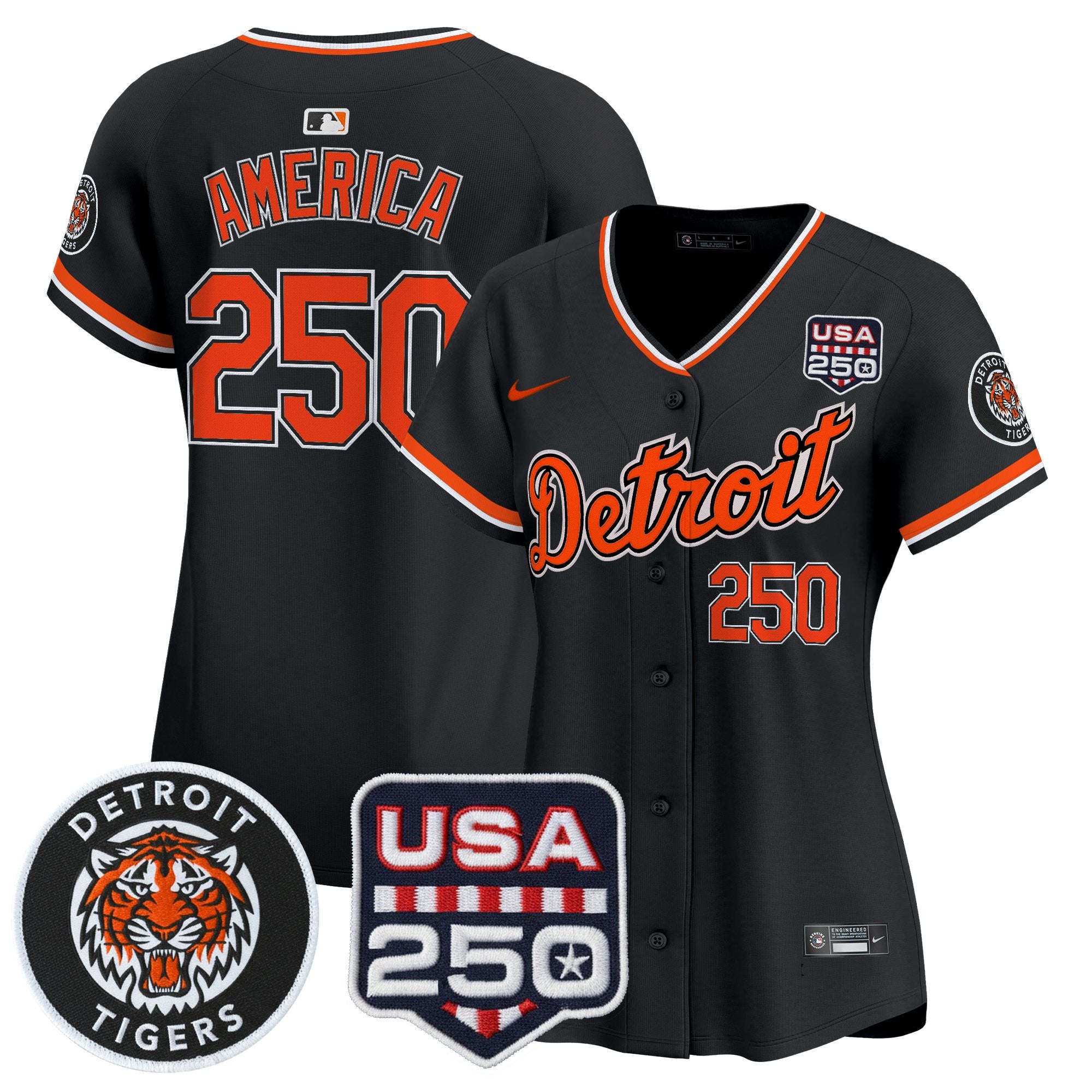 Women's Detroit Tigers 2026 Alternate Vapor Premier Limited Jersey - 250America Patch - All Stitched