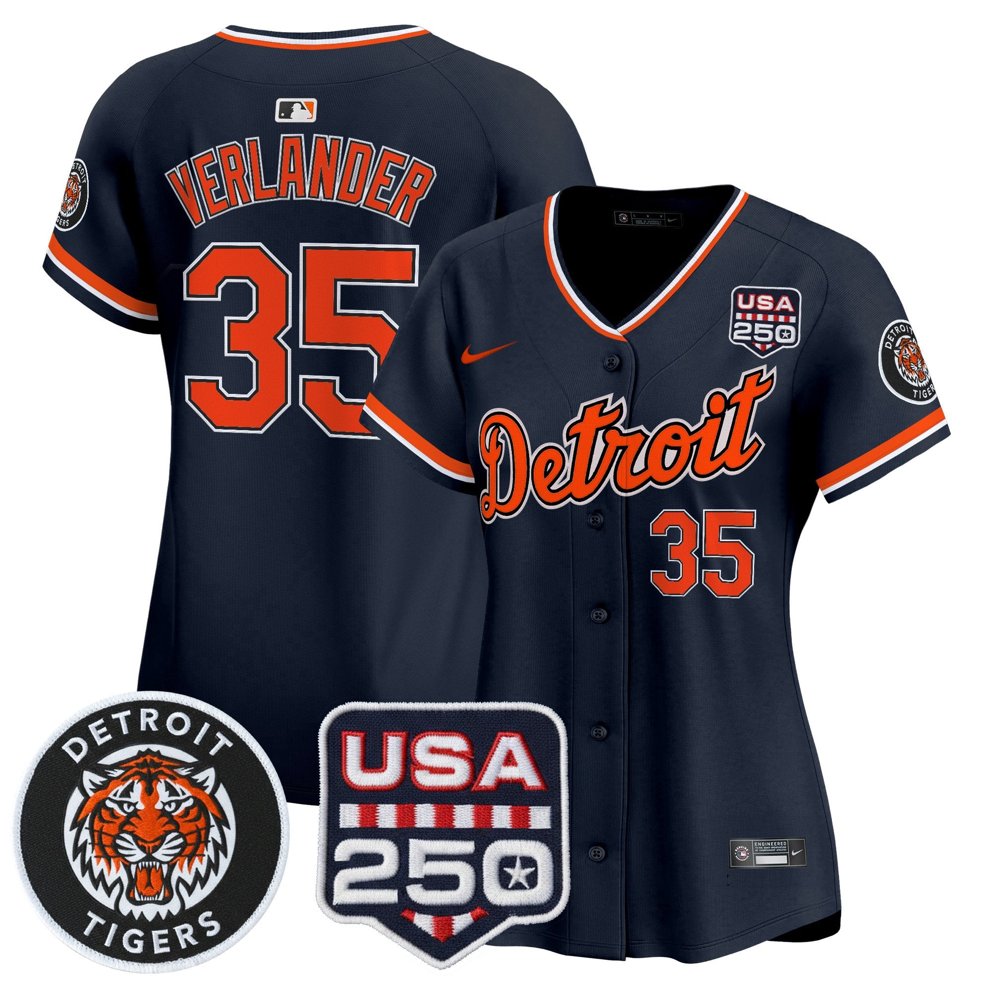Women's Detroit Tigers 2026 Alternate Vapor Premier Limited Jersey - 250America Patch - All Stitched