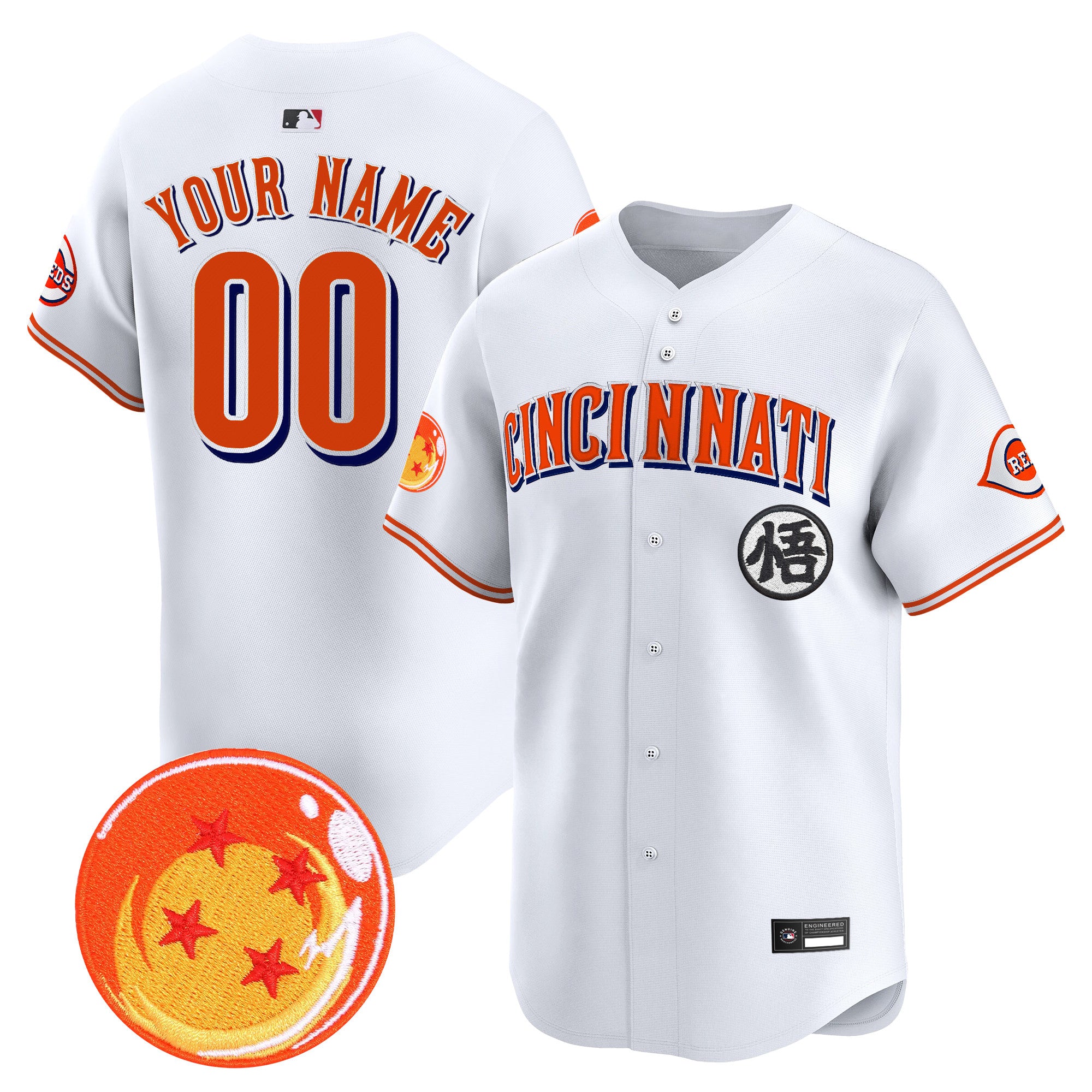 Cincinnati Reds x Dragon Ball Vapor Premier Limited Custom Jersey - All Stitched