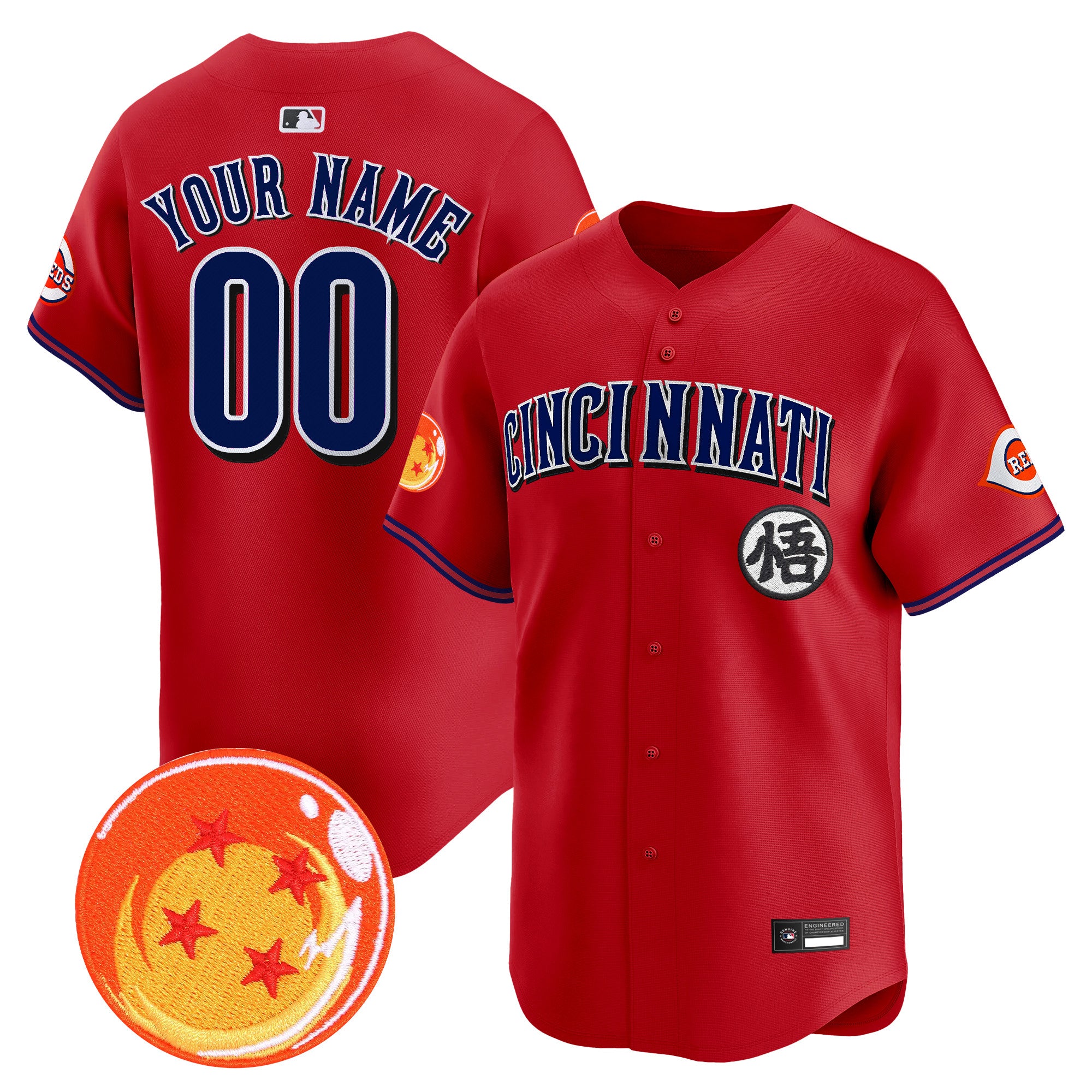 Cincinnati Reds x Dragon Ball Vapor Premier Limited Custom Jersey - All Stitched