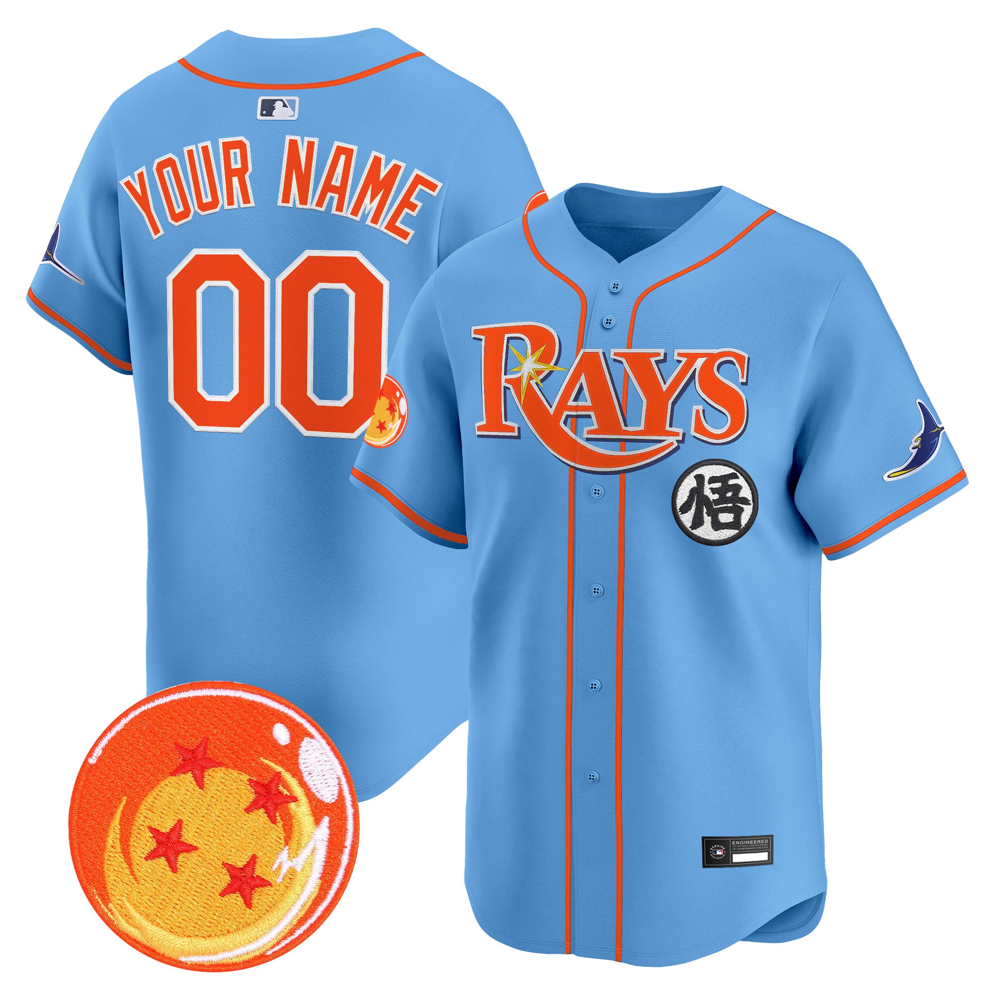 Tampa Bay Rays x Dragon Ball Vapor Premier Limited Custom Jersey - All Stitched