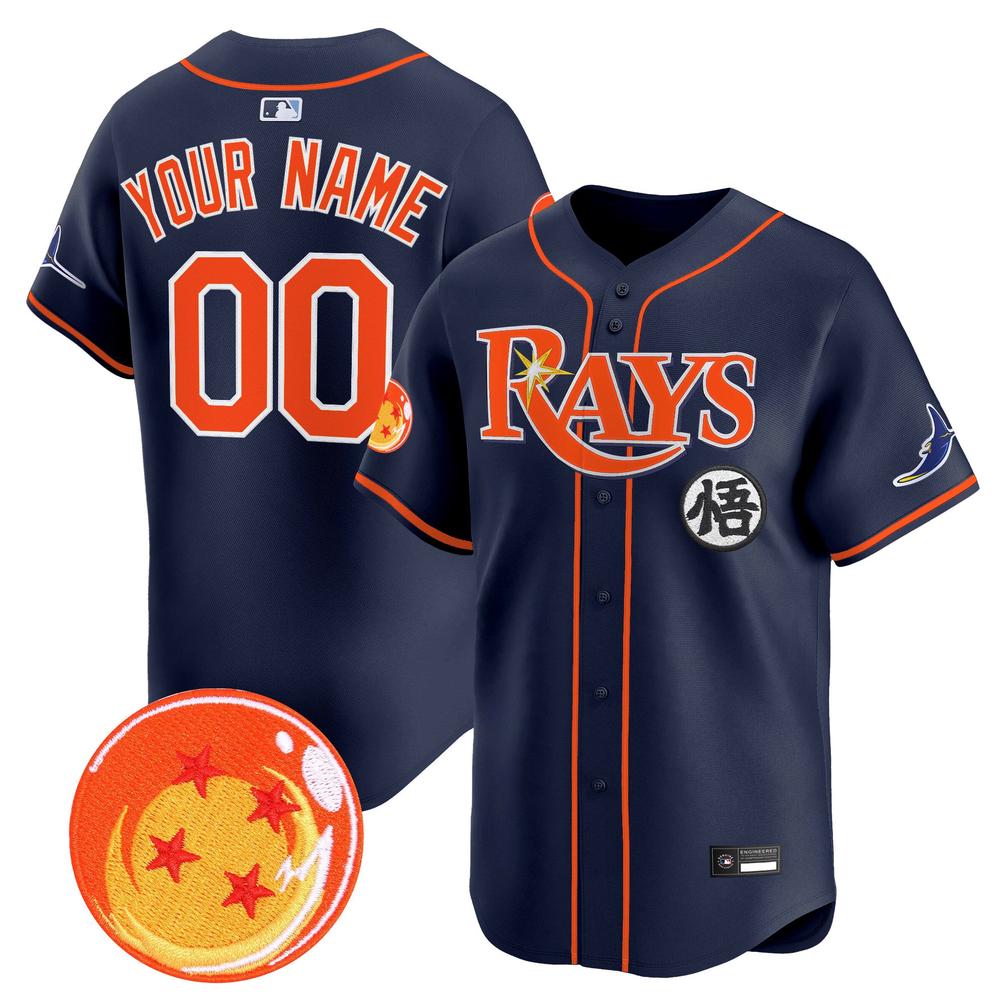 Tampa Bay Rays x Dragon Ball Vapor Premier Limited Custom Jersey - All Stitched