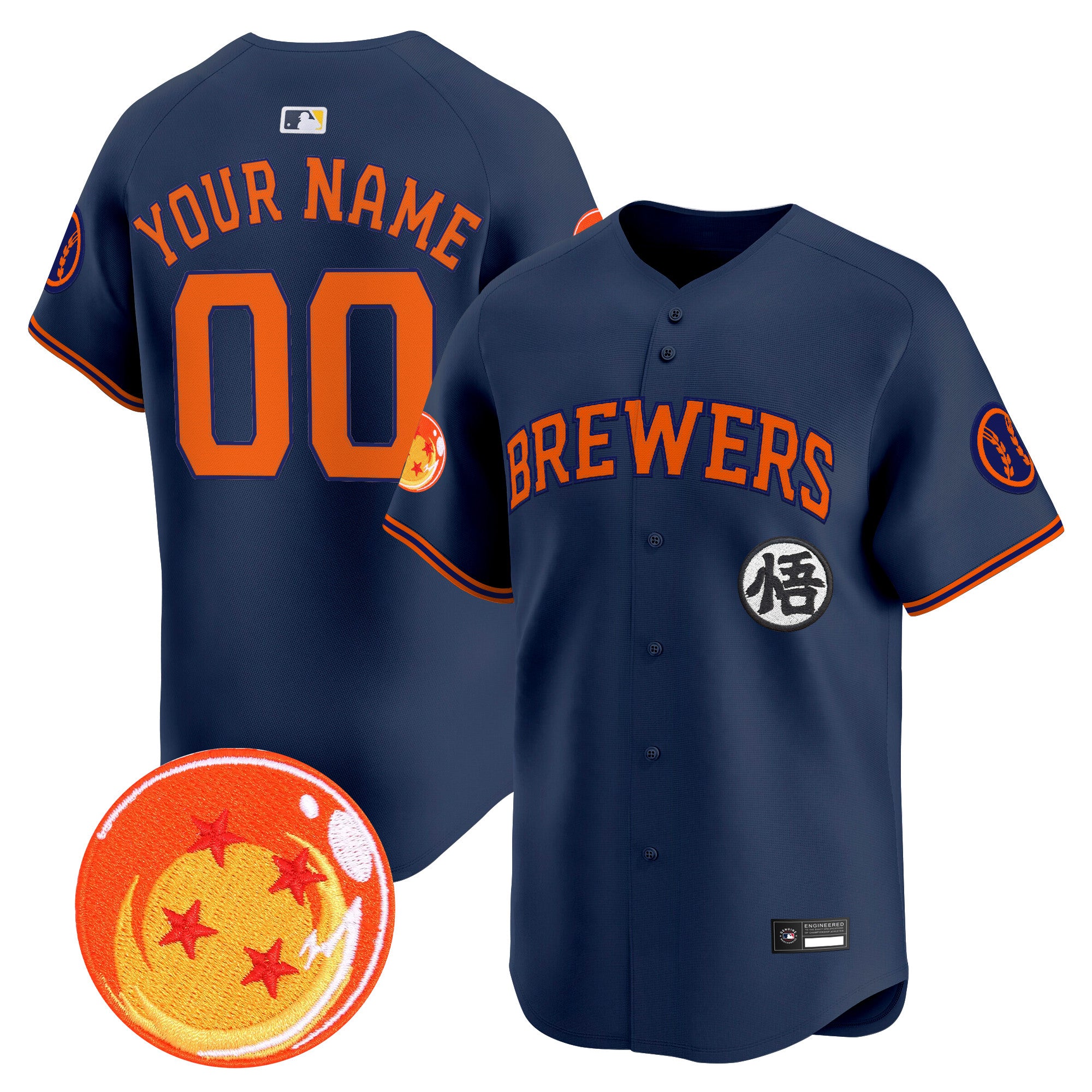 Milwaukee Brewers x Dragon Ball Vapor Premier Limited Custom Jersey - All Stitched
