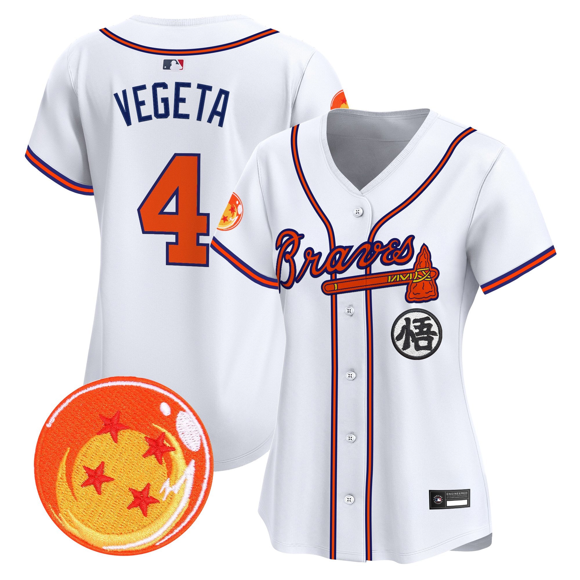 Women's Atlanta Braves x Dragon Ball Vapor Premier Limited Jersey - All Stitched