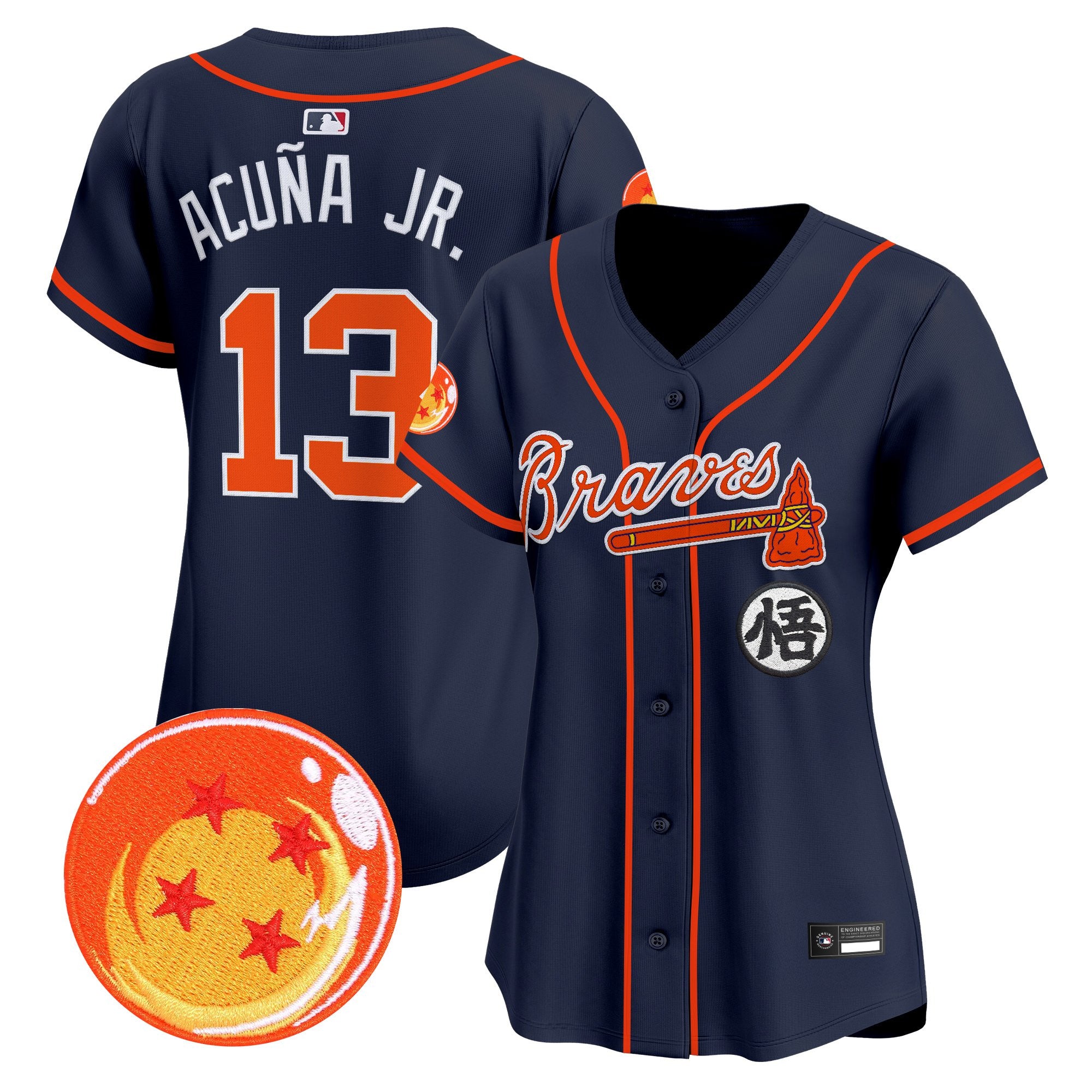 Women's Atlanta Braves x Dragon Ball Vapor Premier Limited Jersey - All Stitched