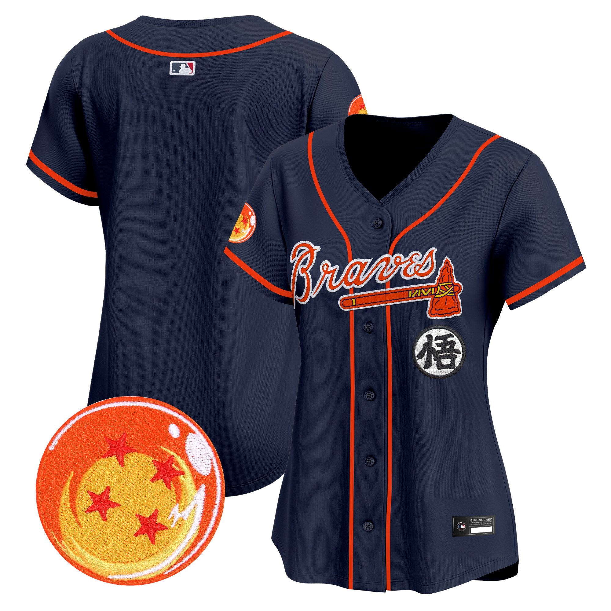 Women's Atlanta Braves x Dragon Ball Vapor Premier Limited Jersey - All Stitched
