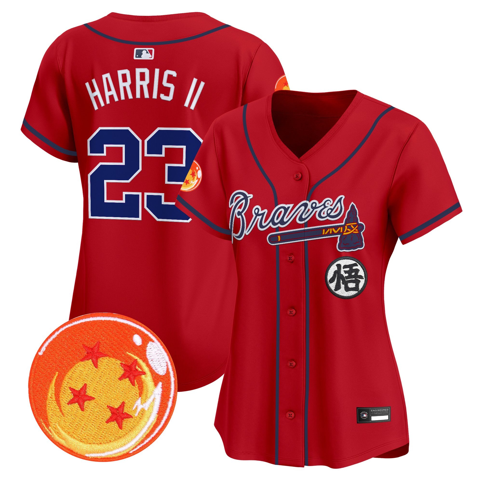 Women's Atlanta Braves x Dragon Ball Vapor Premier Limited Jersey - All Stitched