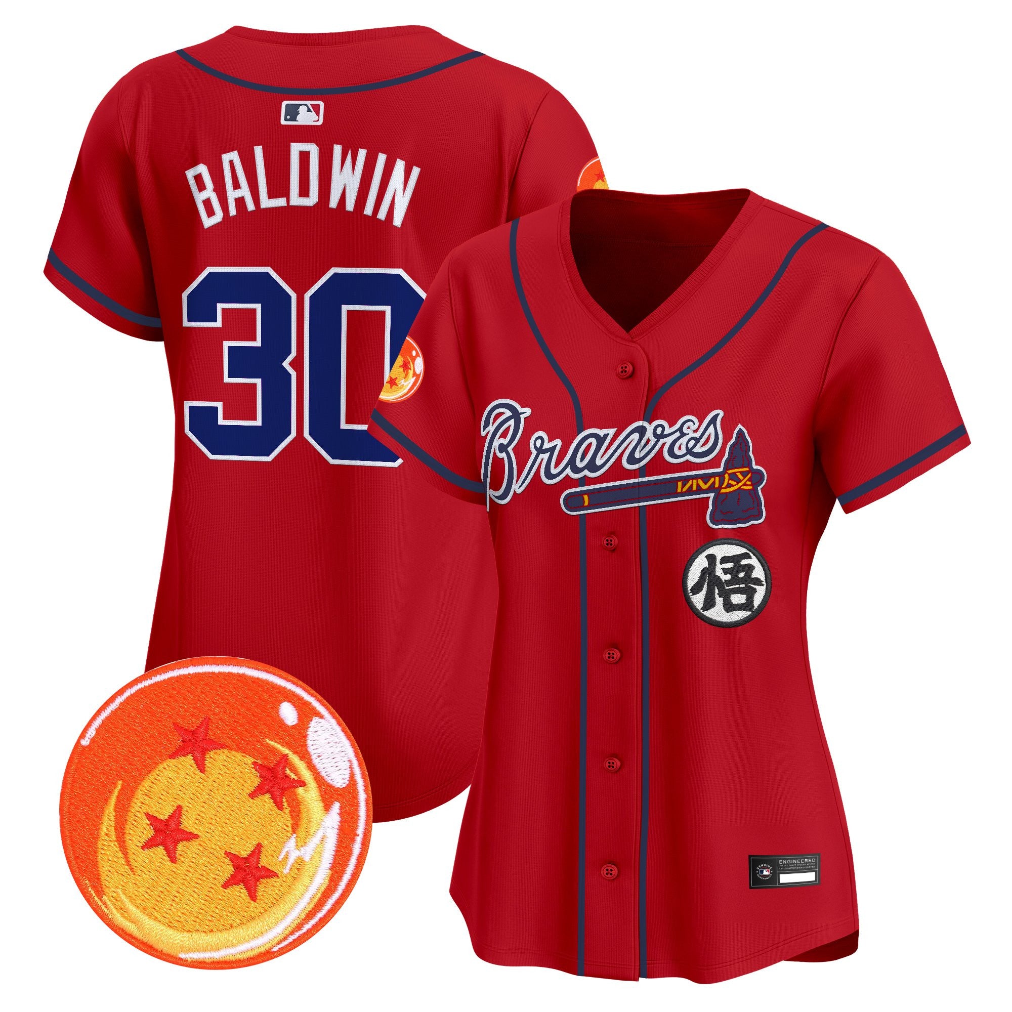 Women's Atlanta Braves x Dragon Ball Vapor Premier Limited Jersey - All Stitched
