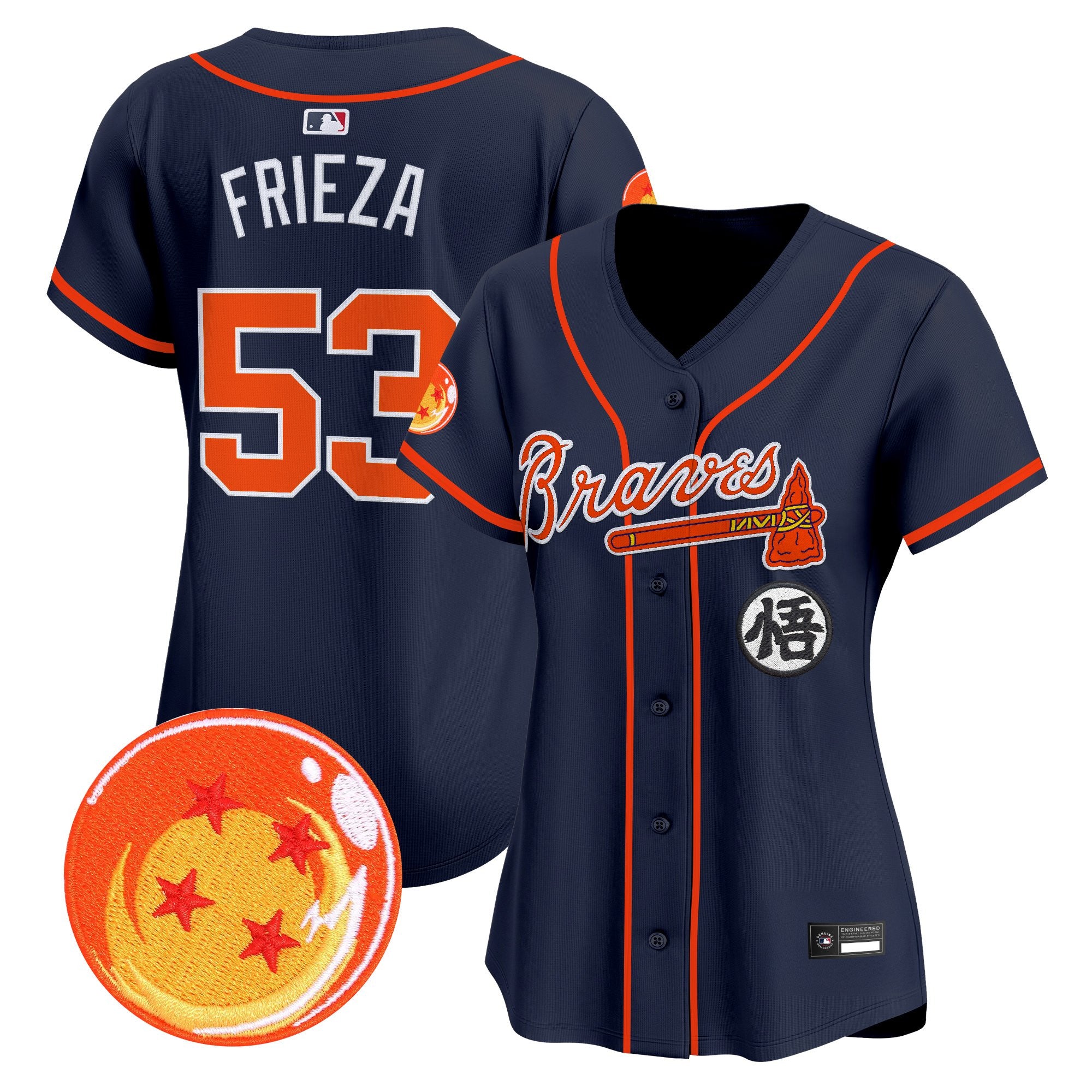 Women's Atlanta Braves x Dragon Ball Vapor Premier Limited Jersey - All Stitched