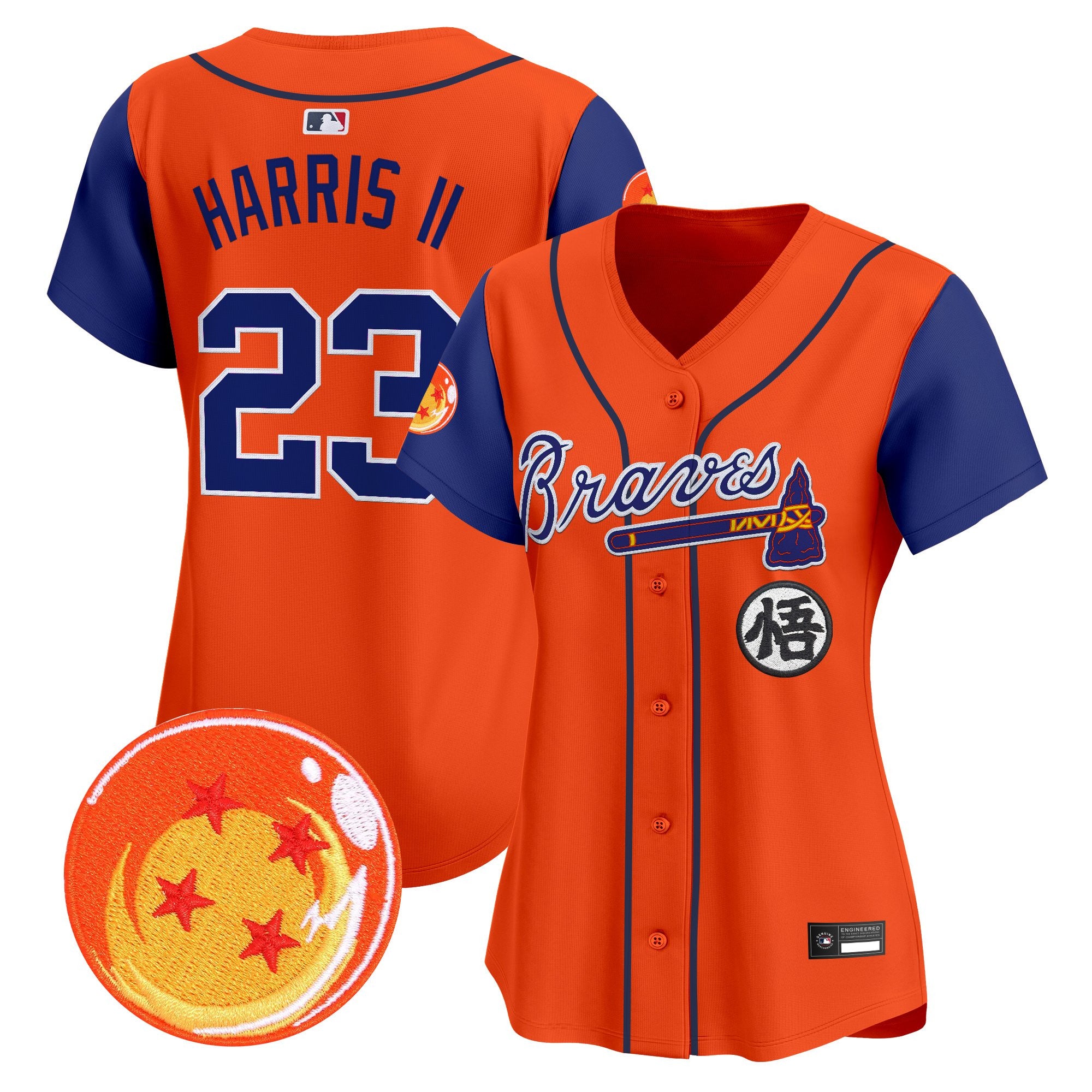 Women's Atlanta Braves x Dragon Ball Vapor Premier Limited Jersey - All Stitched