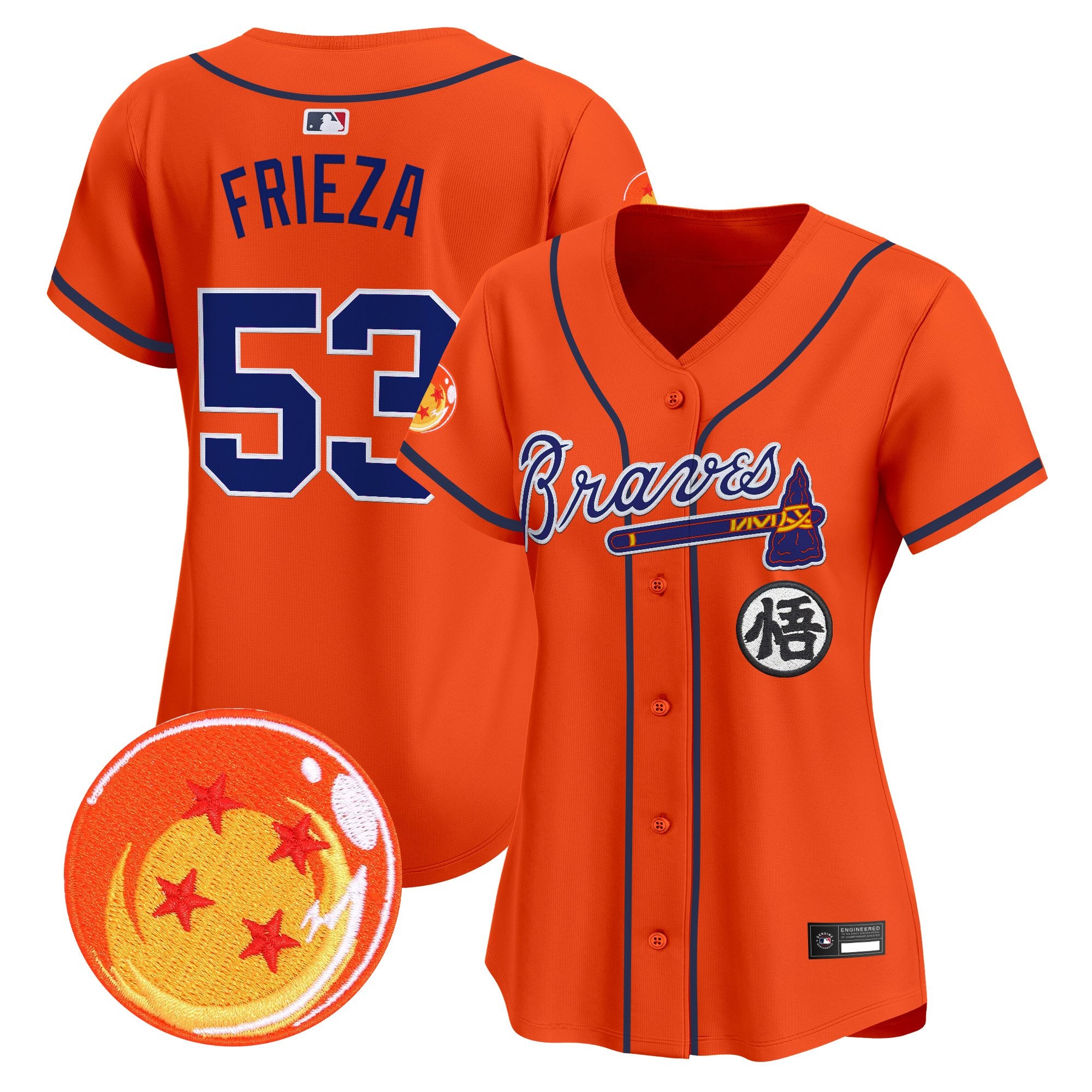 Women's Atlanta Braves x Dragon Ball Vapor Premier Limited Jersey - All Stitched