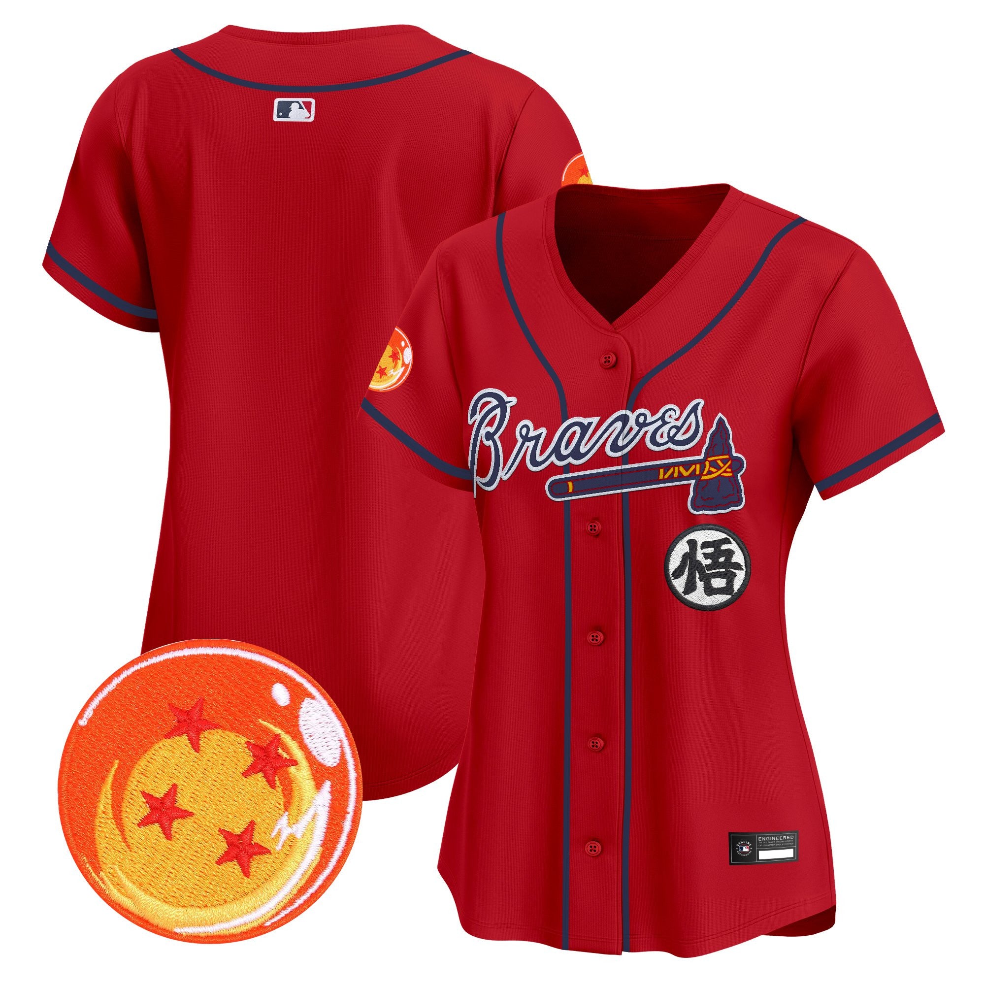 Women's Atlanta Braves x Dragon Ball Vapor Premier Limited Jersey - All Stitched