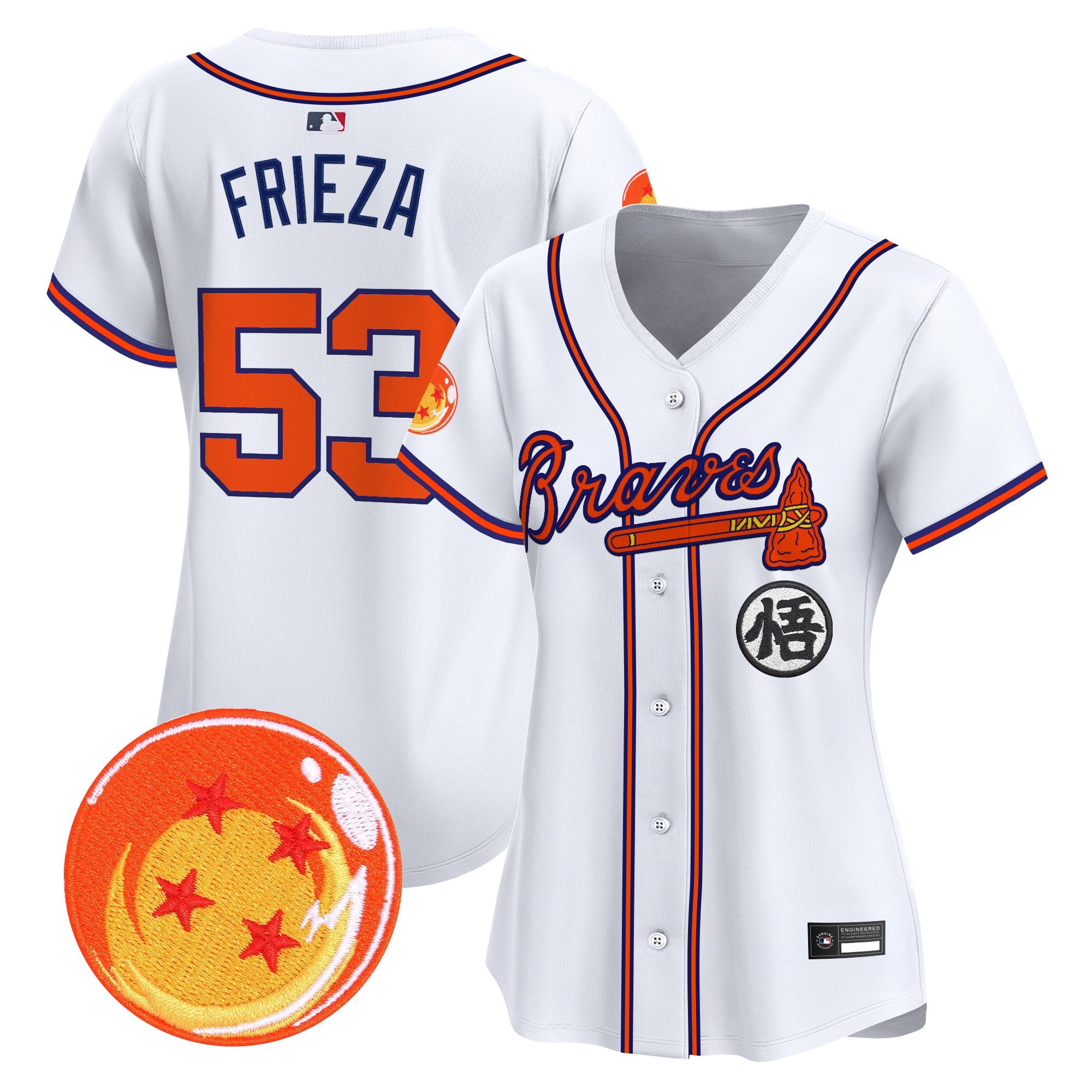 Women's Atlanta Braves x Dragon Ball Vapor Premier Limited Jersey - All Stitched
