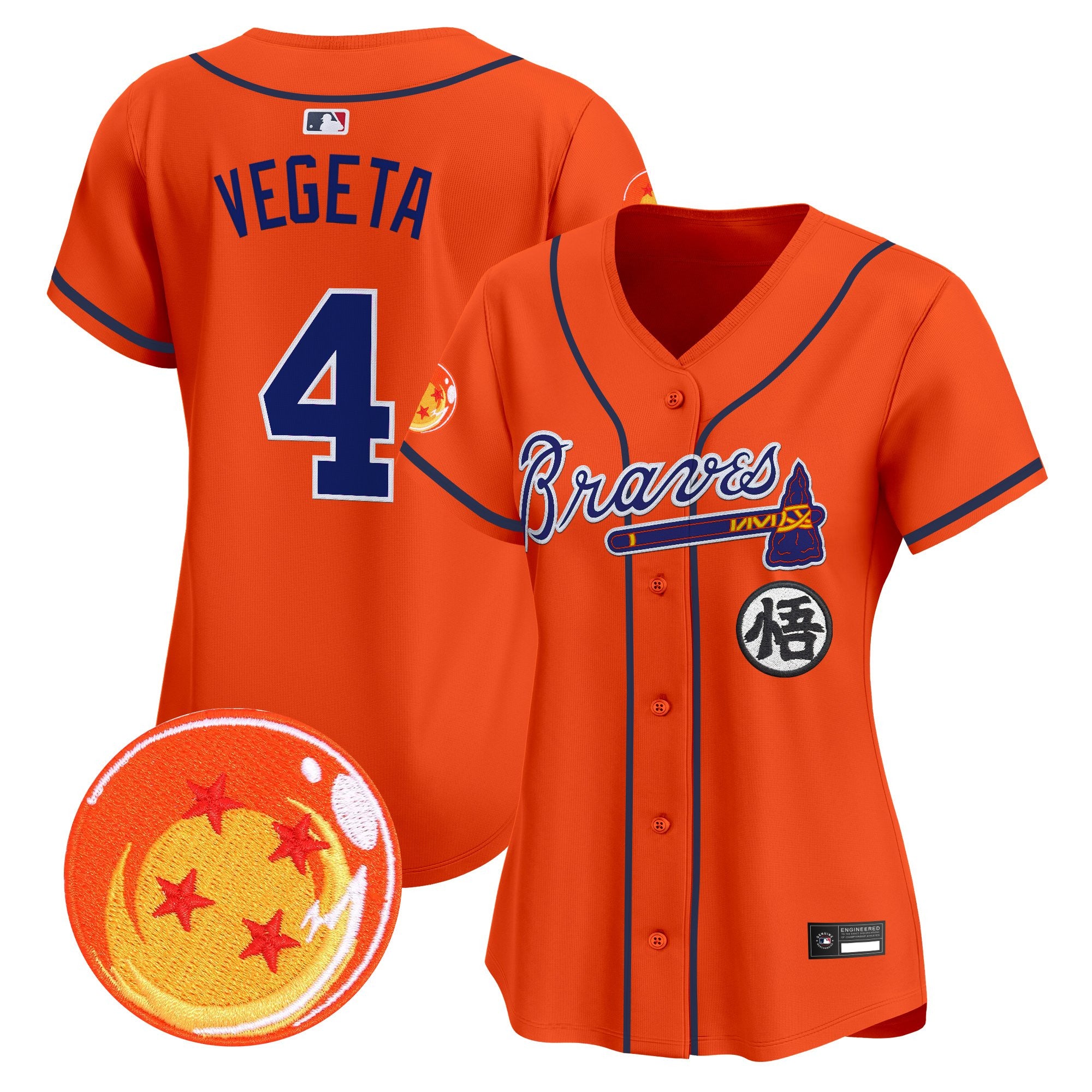 Women's Atlanta Braves x Dragon Ball Vapor Premier Limited Jersey - All Stitched