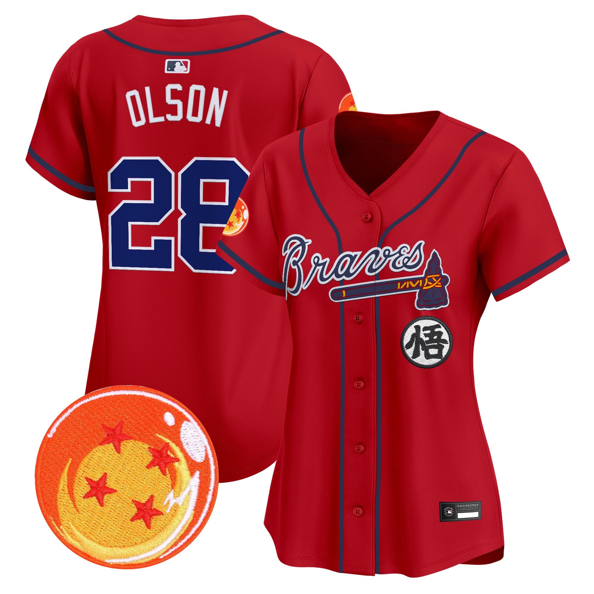 Women's Atlanta Braves x Dragon Ball Vapor Premier Limited Jersey - All Stitched
