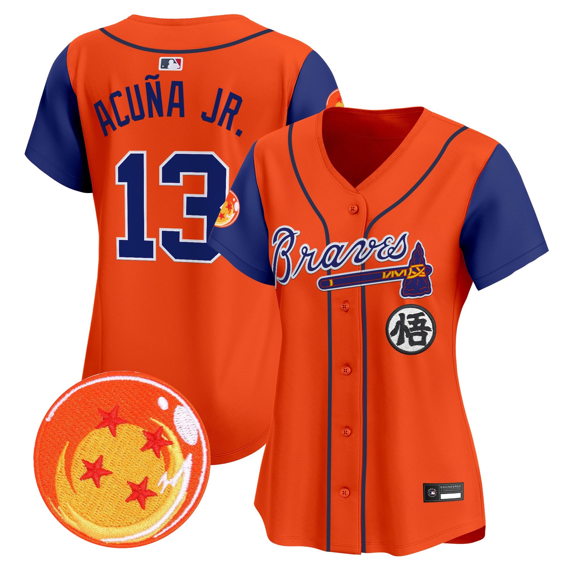 Women's Atlanta Braves x Dragon Ball Vapor Premier Limited Jersey - All Stitched