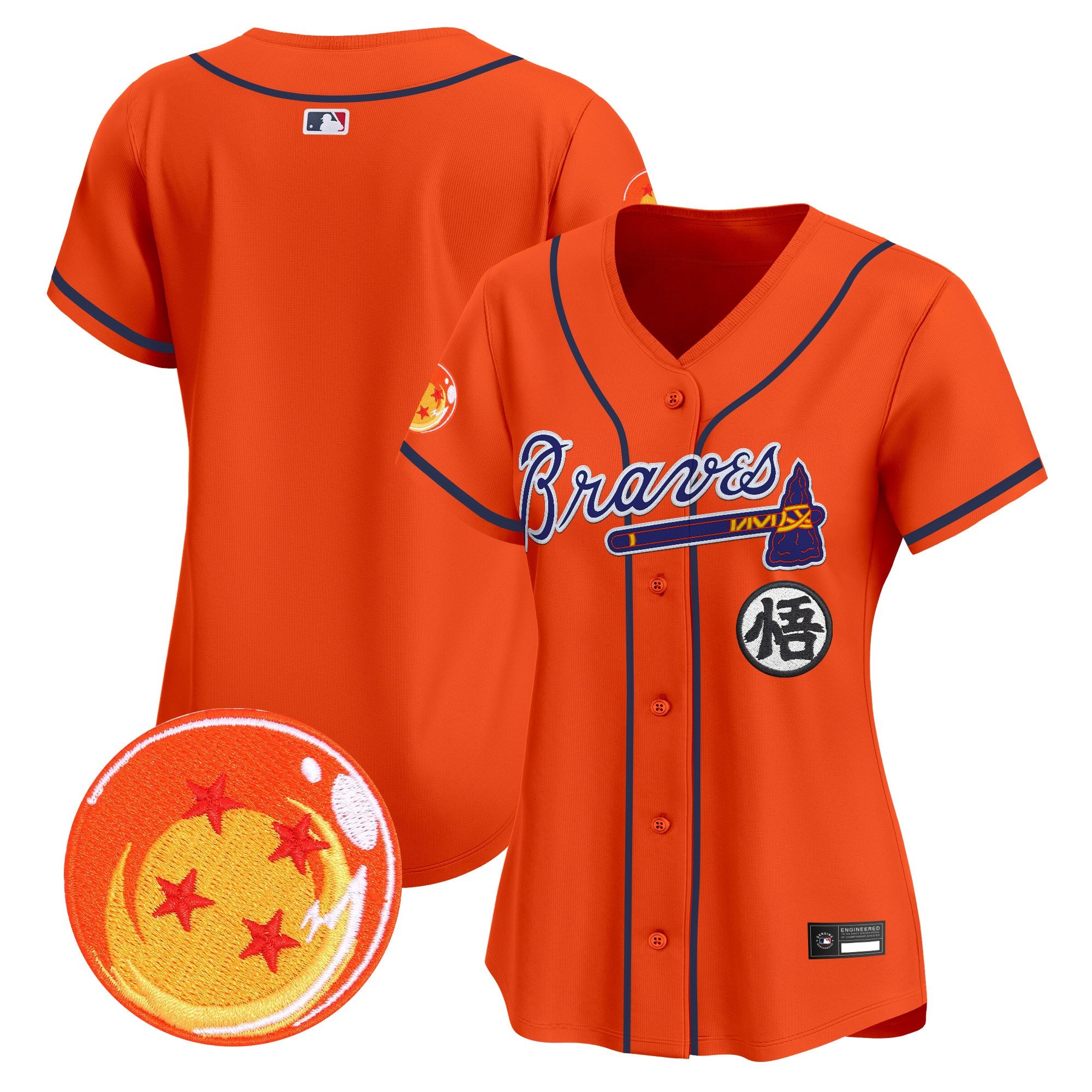Women's Atlanta Braves x Dragon Ball Vapor Premier Limited Jersey - All Stitched