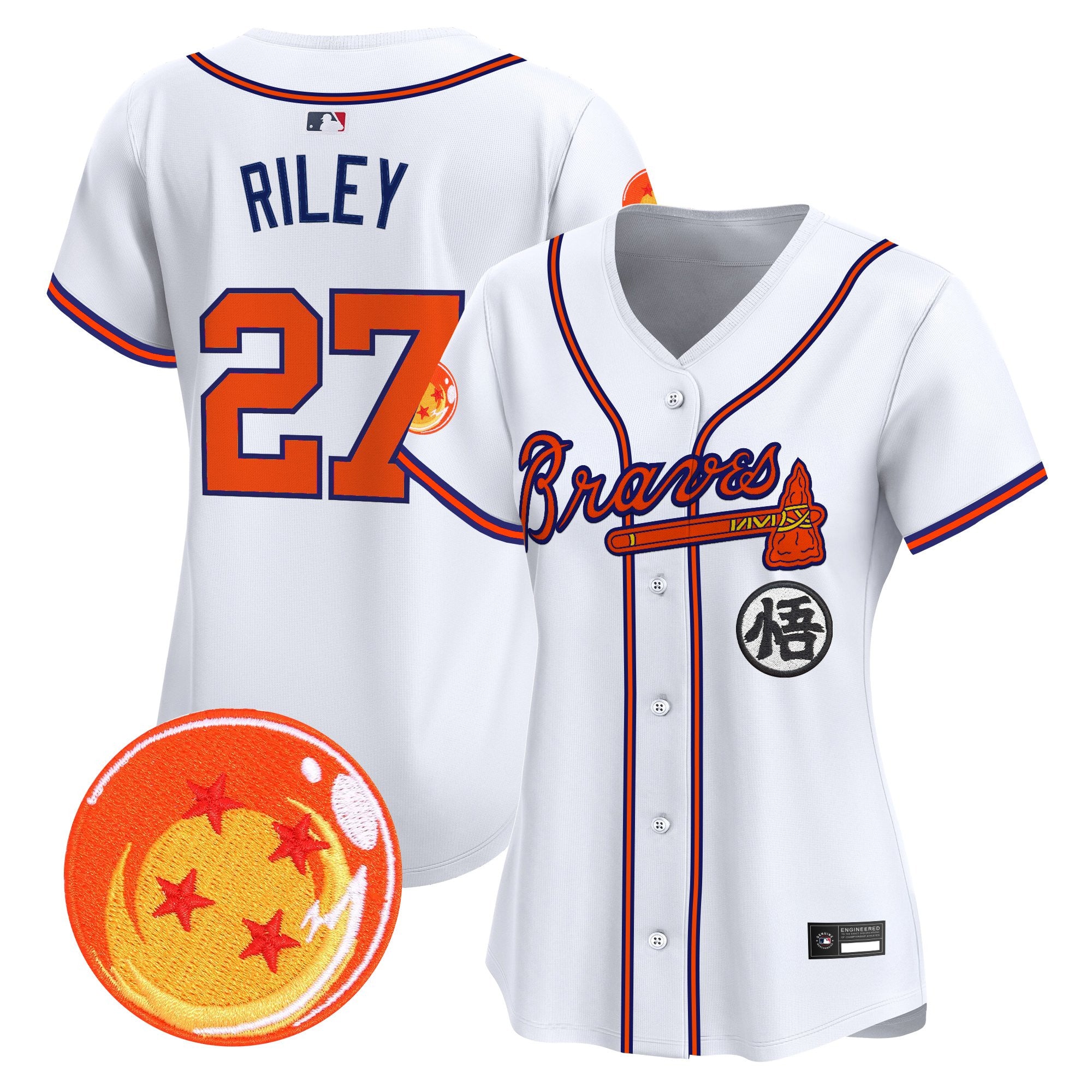 Women's Atlanta Braves x Dragon Ball Vapor Premier Limited Jersey - All Stitched