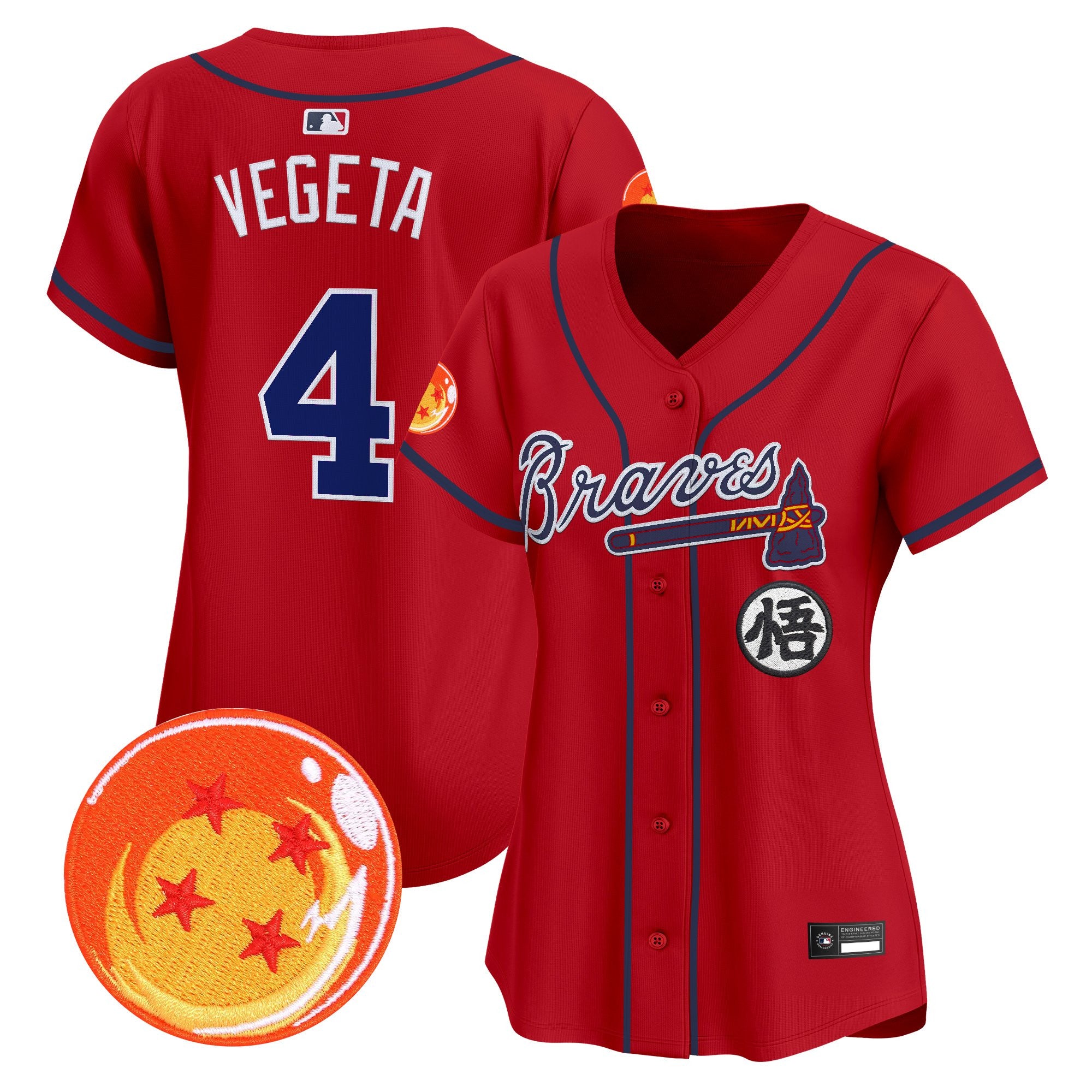 Women's Atlanta Braves x Dragon Ball Vapor Premier Limited Jersey - All Stitched