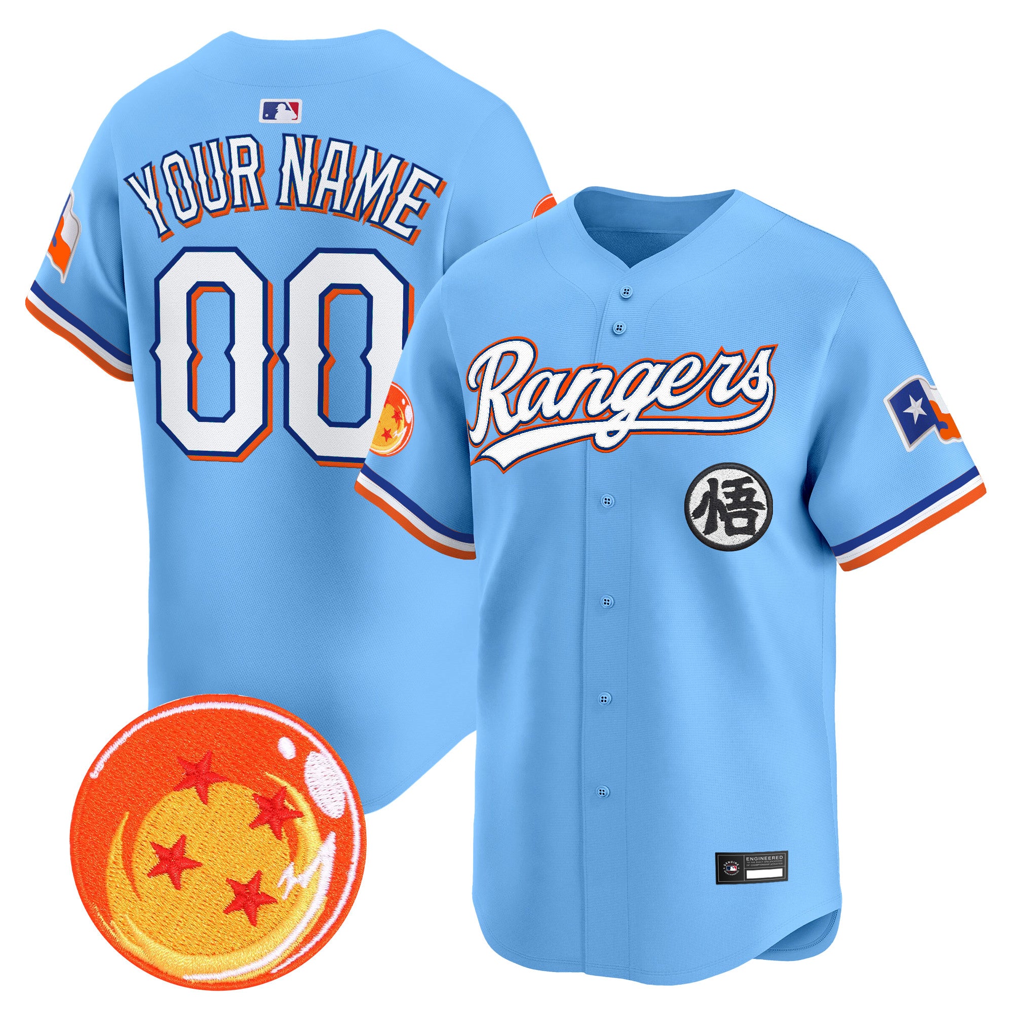 Texas Rangers x Dragon Ball Vapor Premier Limited Custom Jersey - All Stitched