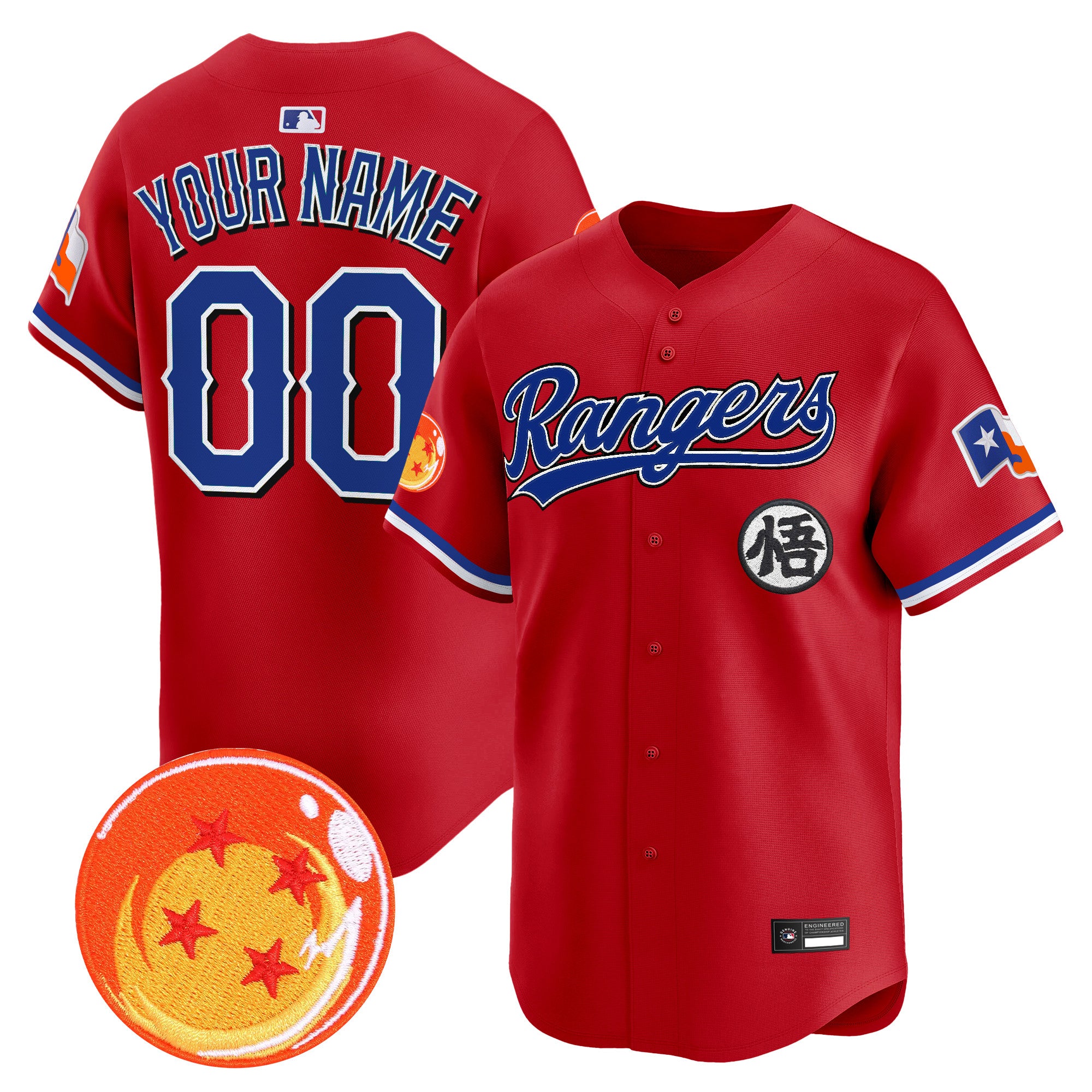 Texas Rangers x Dragon Ball Vapor Premier Limited Custom Jersey - All Stitched