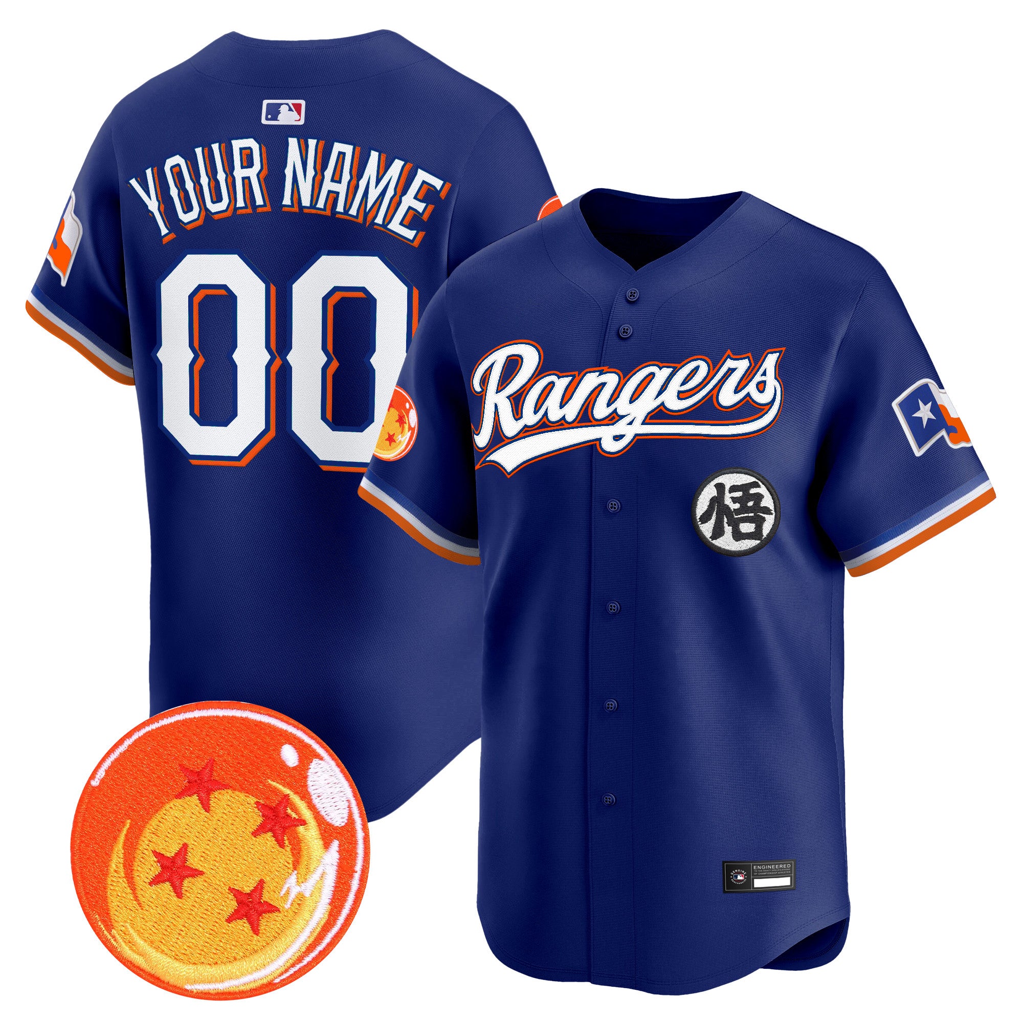 Texas Rangers x Dragon Ball Vapor Premier Limited Custom Jersey - All Stitched