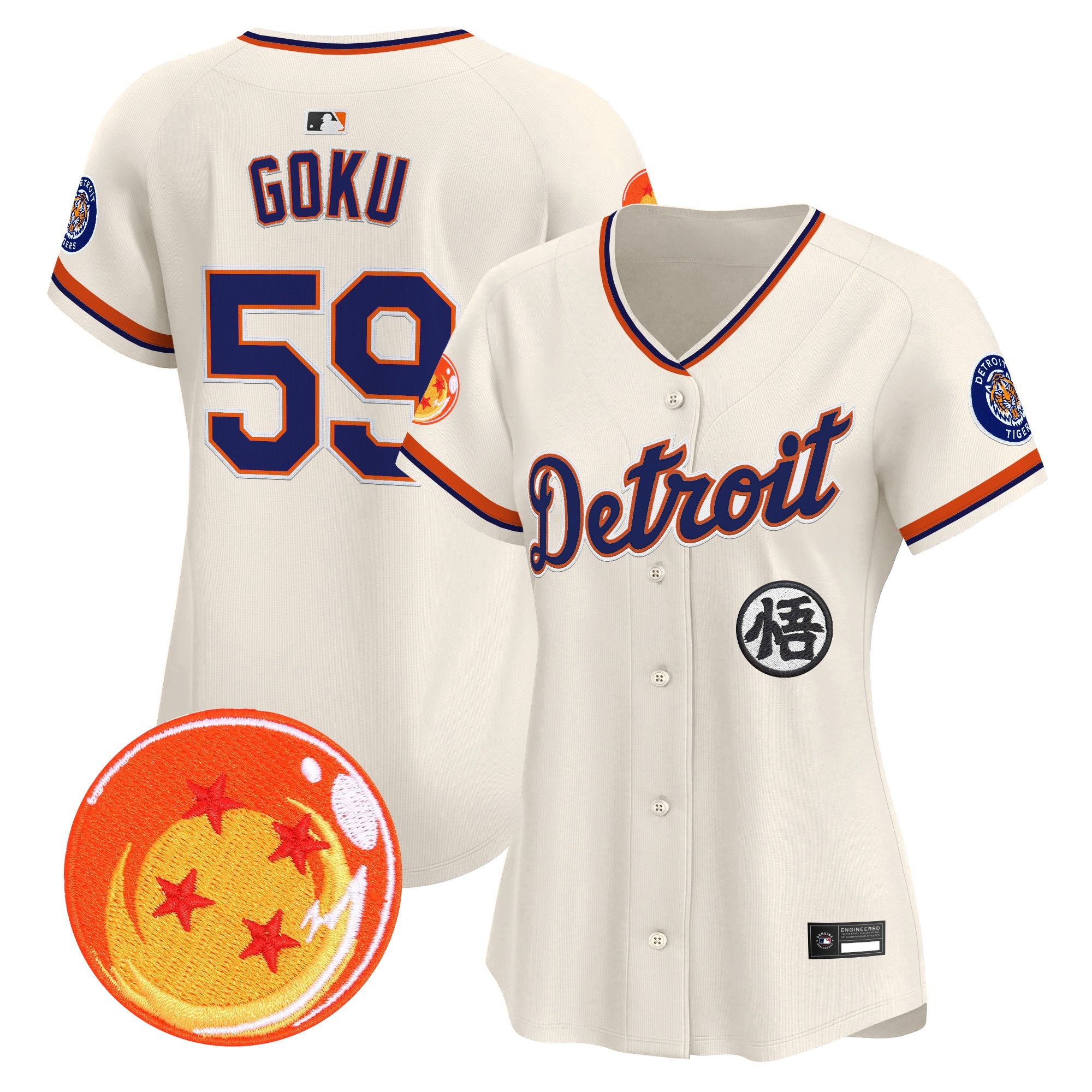 Women's Detroit Tigers x Dragon Ball Vapor Premier Limited Jersey - All Stitched