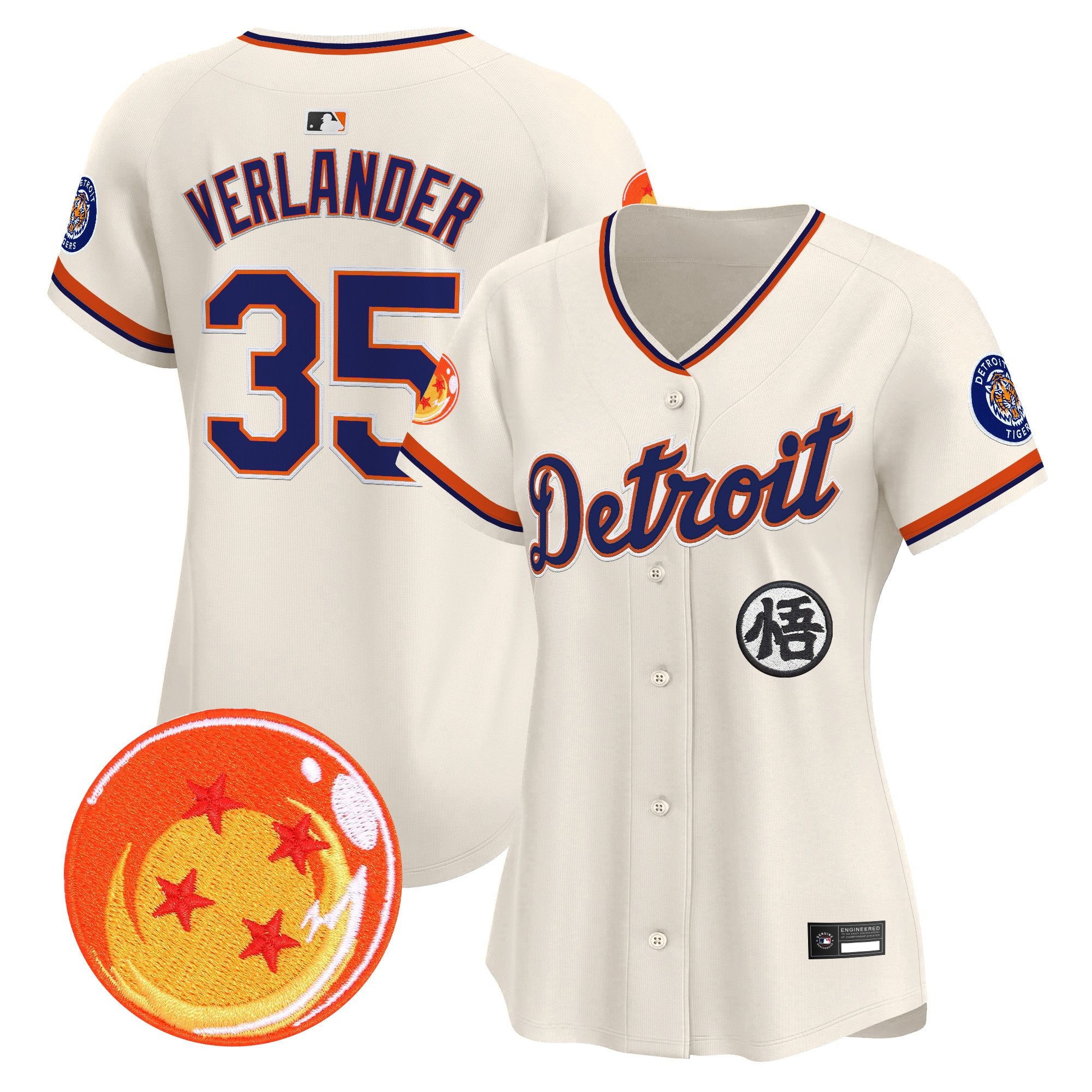 Women's Detroit Tigers x Dragon Ball Vapor Premier Limited Jersey - All Stitched