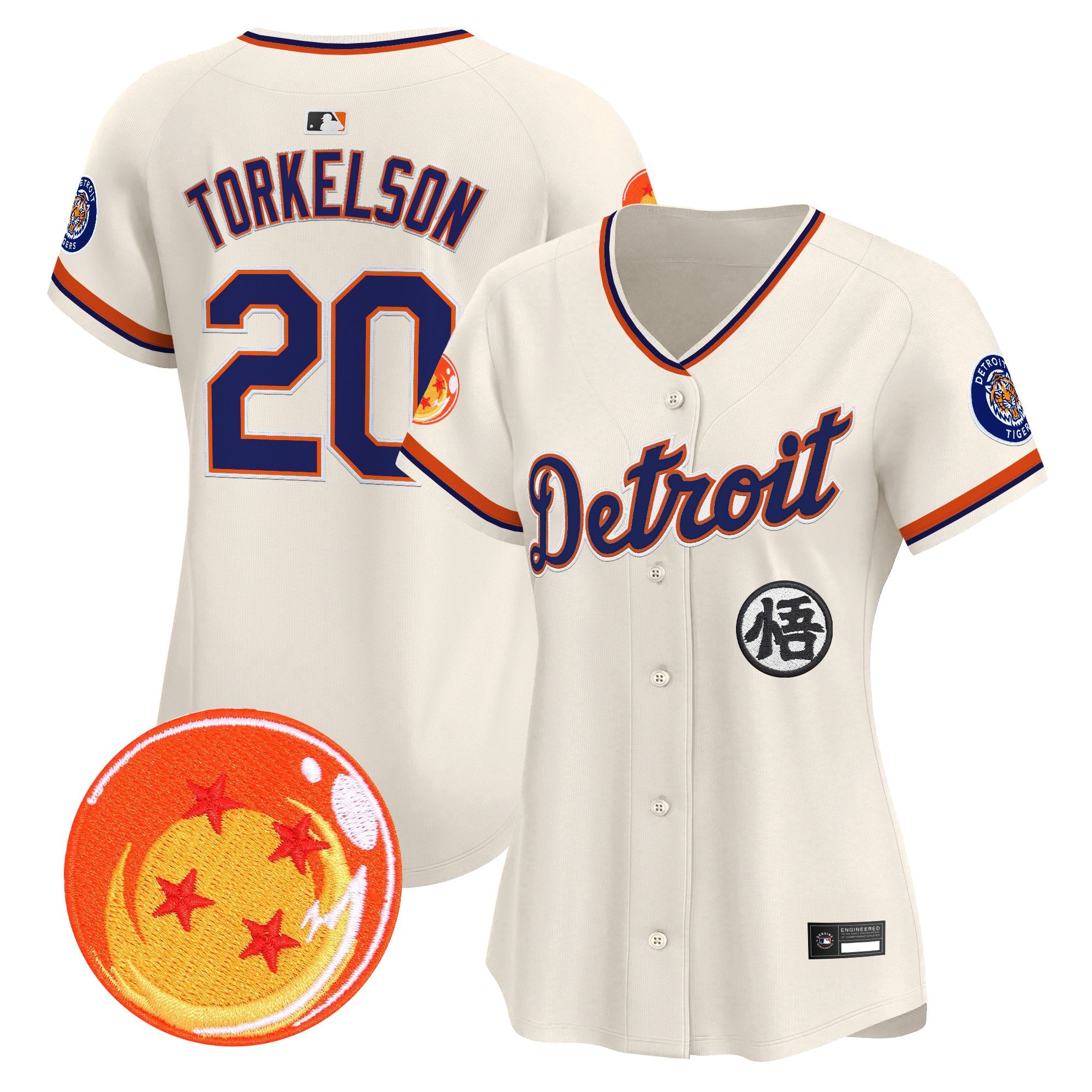 Women's Detroit Tigers x Dragon Ball Vapor Premier Limited Jersey - All Stitched