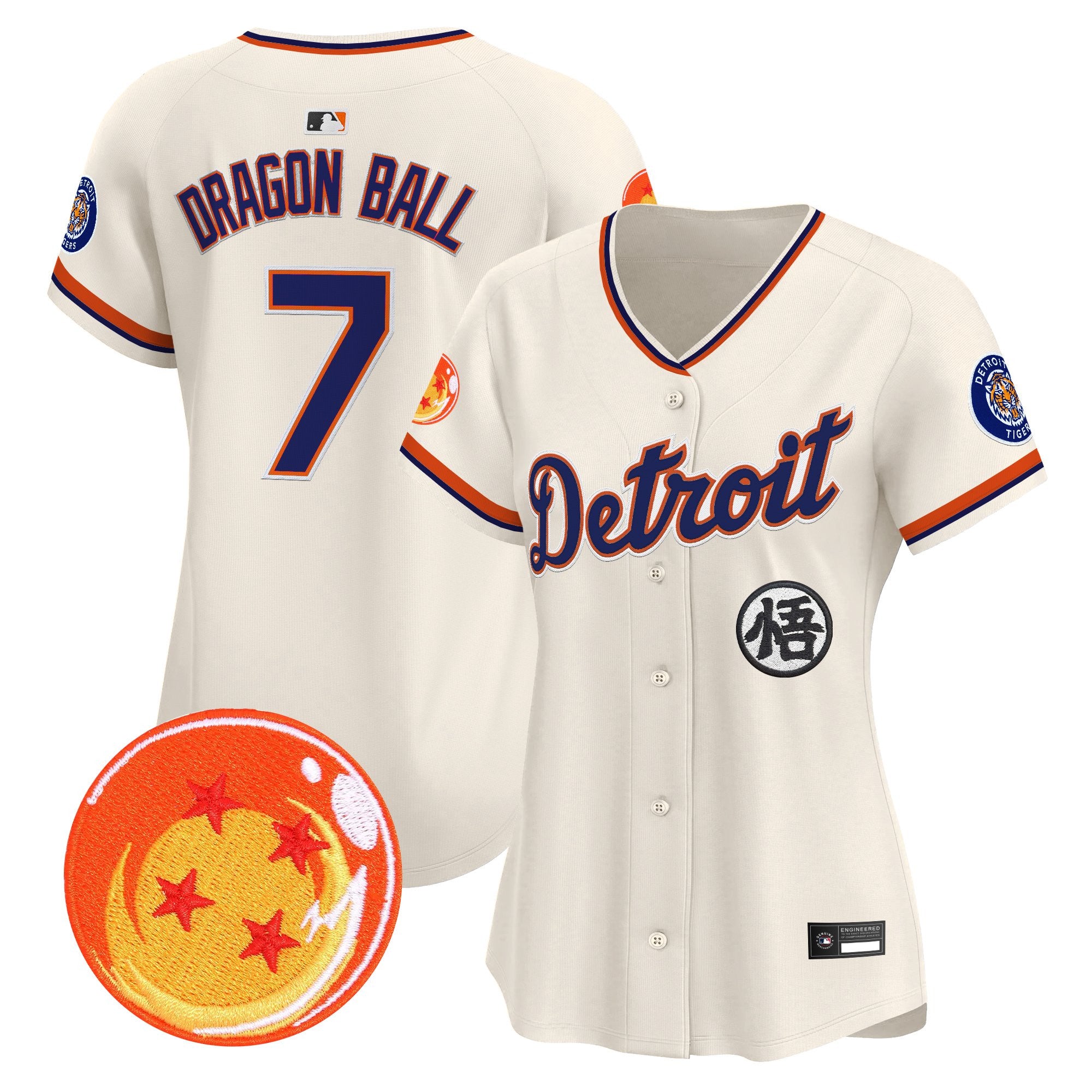 Women's Detroit Tigers x Dragon Ball Vapor Premier Limited Jersey - All Stitched