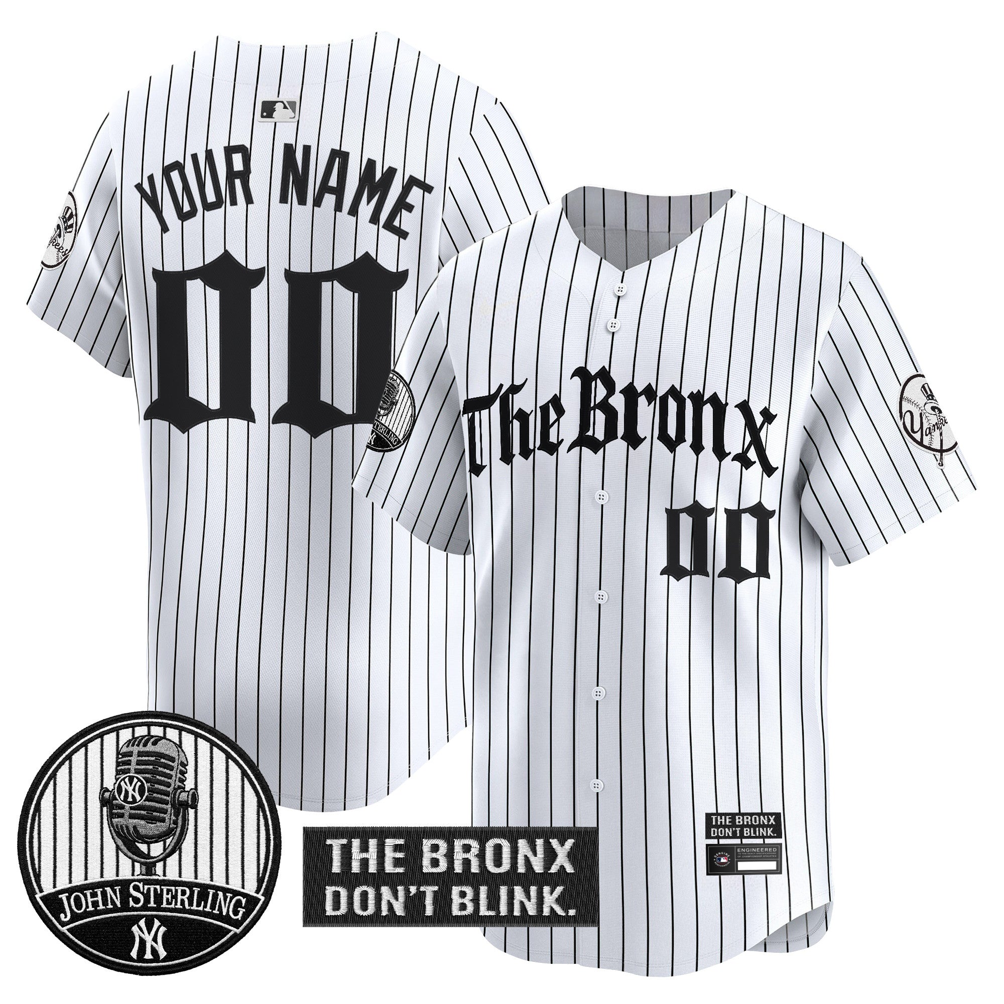 Yankees "The Bronx Gothic" Vapor Premier Limited Custom Jersey - John Sterling Patch - All Stitched