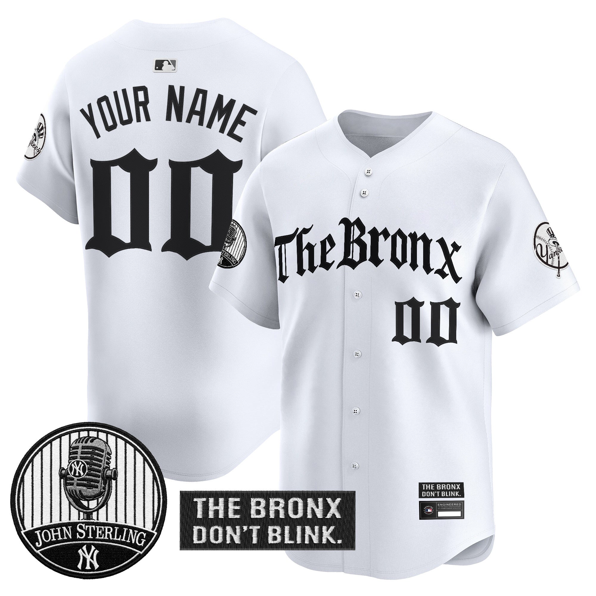 Yankees "The Bronx Gothic" Vapor Premier Limited Custom Jersey - John Sterling Patch - All Stitched
