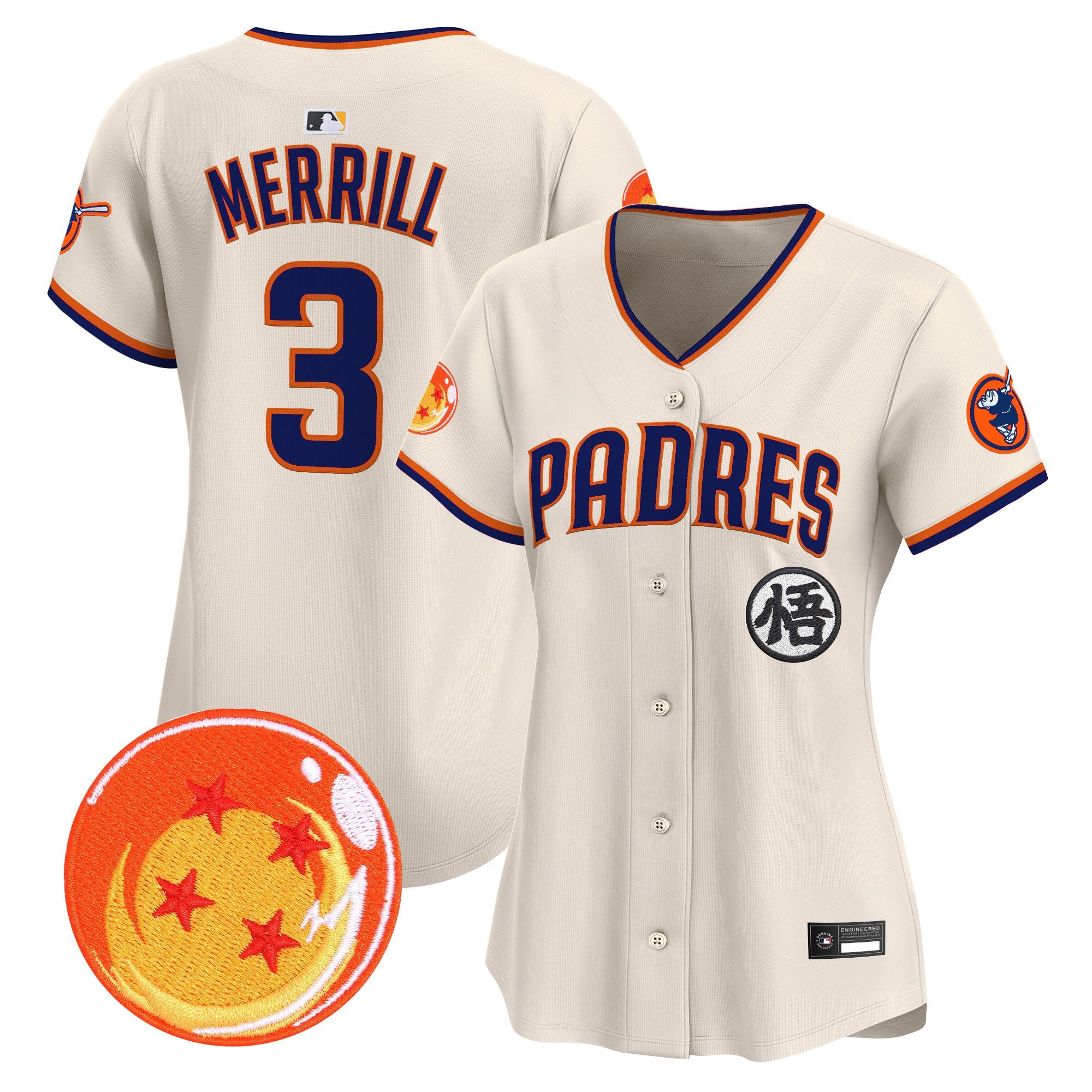 Women's Padres x Dragon Ball Vapor Premier Limited Jersey - All Stitched