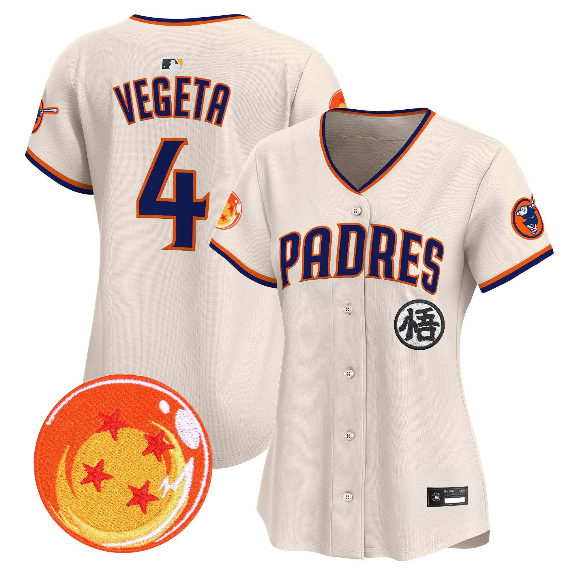Women's Padres x Dragon Ball Vapor Premier Limited Jersey - All Stitched