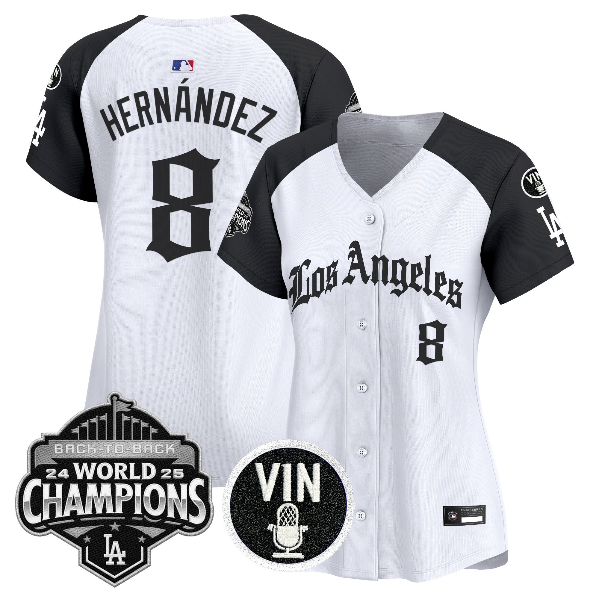 Women's Dodgers 2025 Back-To-Back Champions Vapor Premier Limited Jersey - LA Gothic Edition - All Stitched