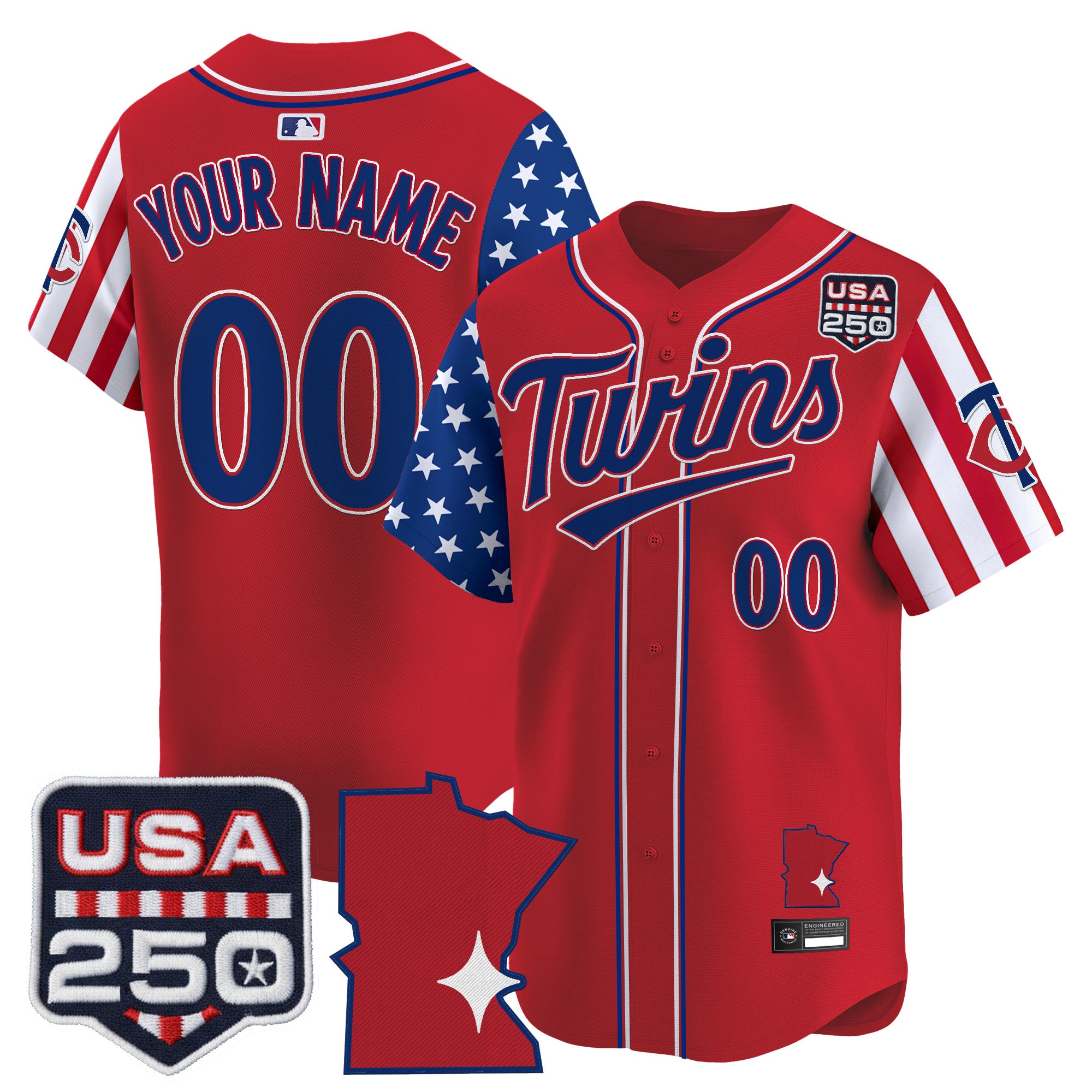 Minnesota Twins "America 250 Edition" Vapor Premier Limited Custom Jersey - All Stitched