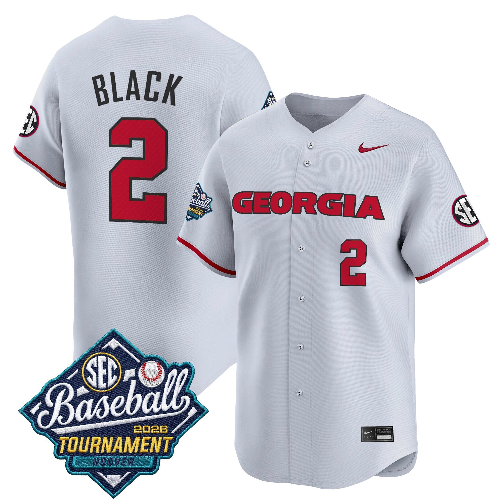 Men's Georgia Bulldogs Baseball Sec Tournament Champions 2026 Vapor Premier Limited Jersey - All Stitched