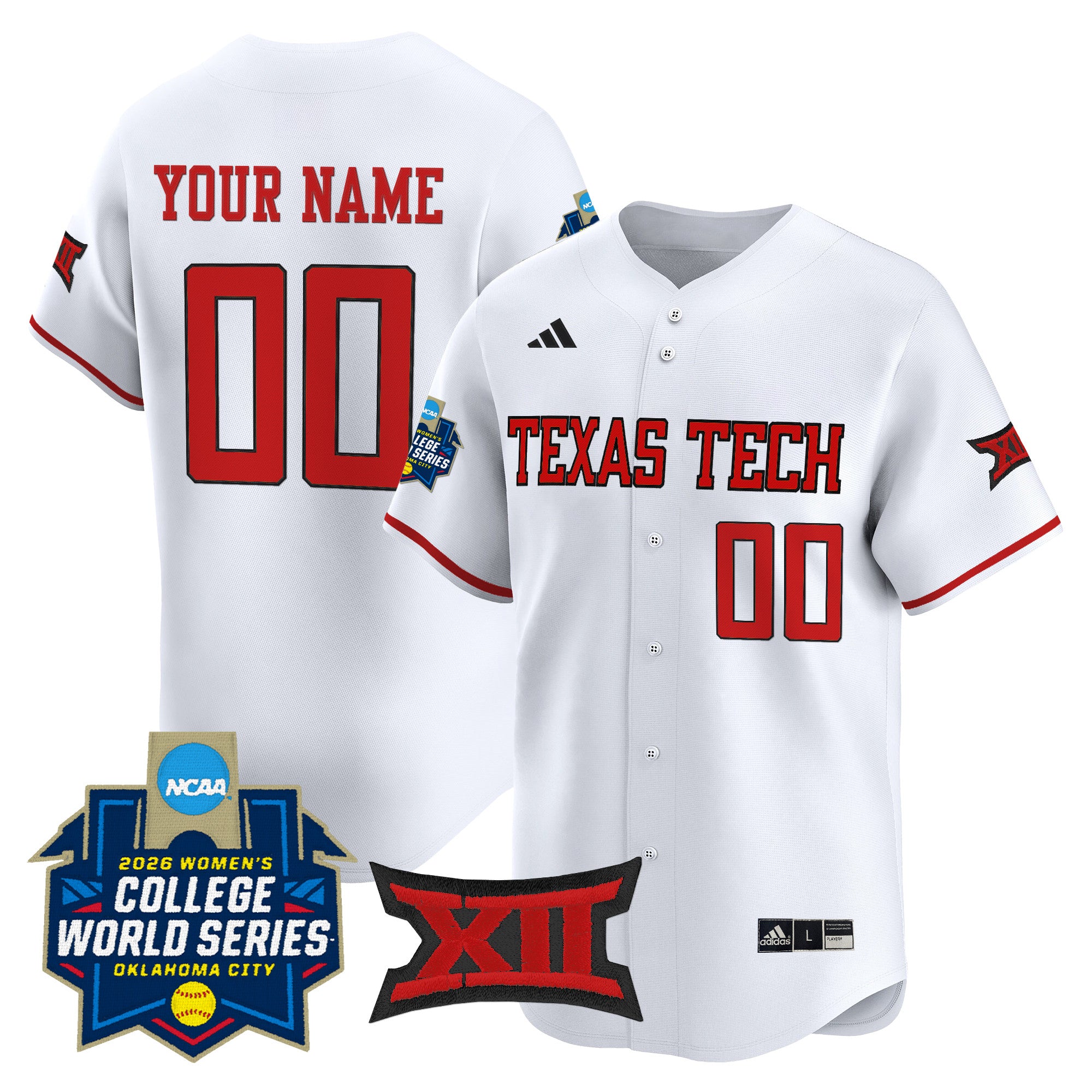 Texas Tech Red Raiders Softball 2026 World Series (WCWS) Vapor Premier Limited Custom Jersey - All Stitched