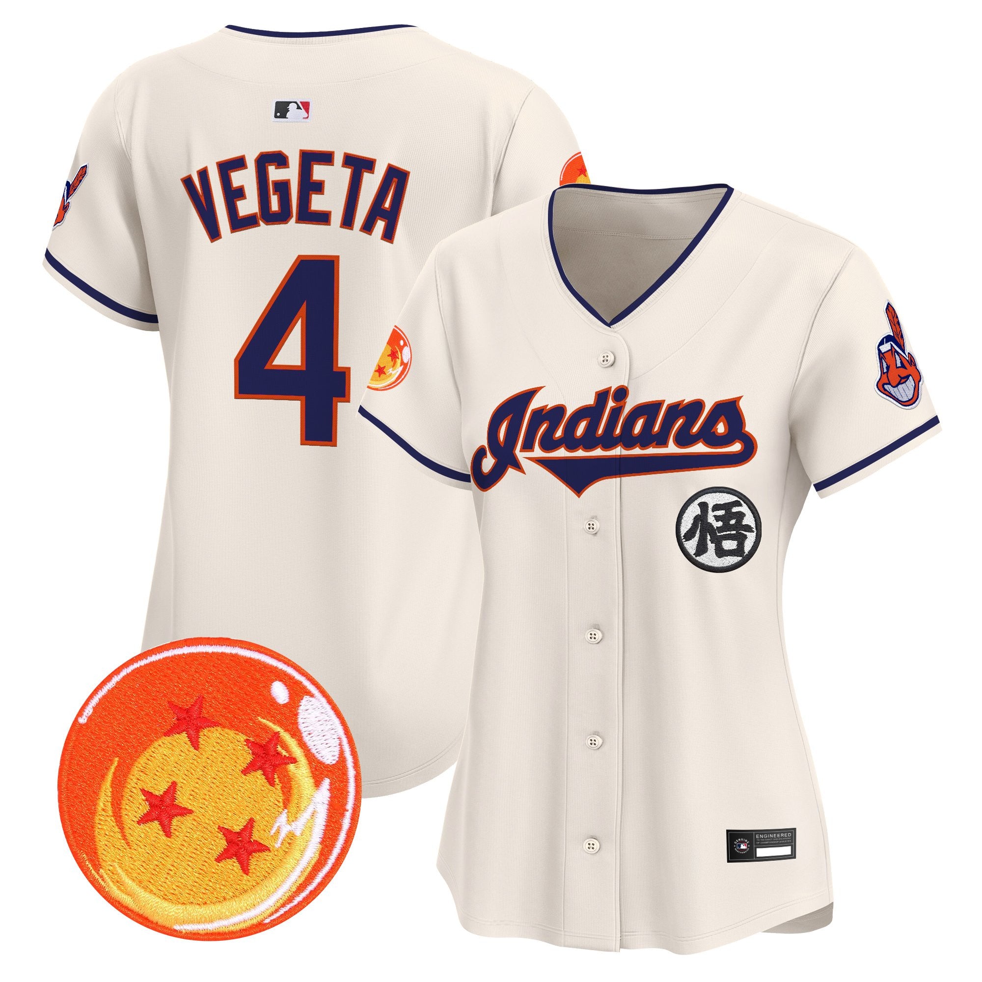 Women's Cleveland Indians x Dragon Ball Vapor Premier Limited Jersey - All Stitched