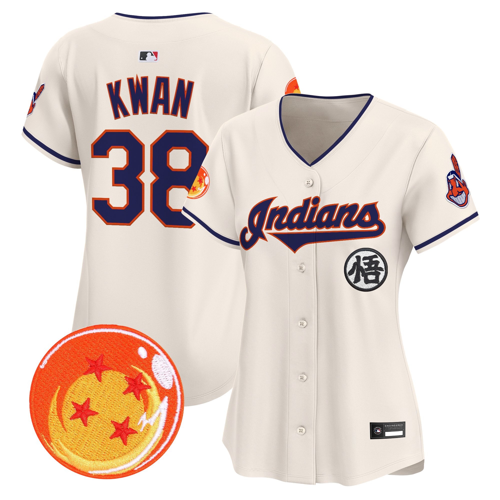 Women's Cleveland Indians x Dragon Ball Vapor Premier Limited Jersey - All Stitched