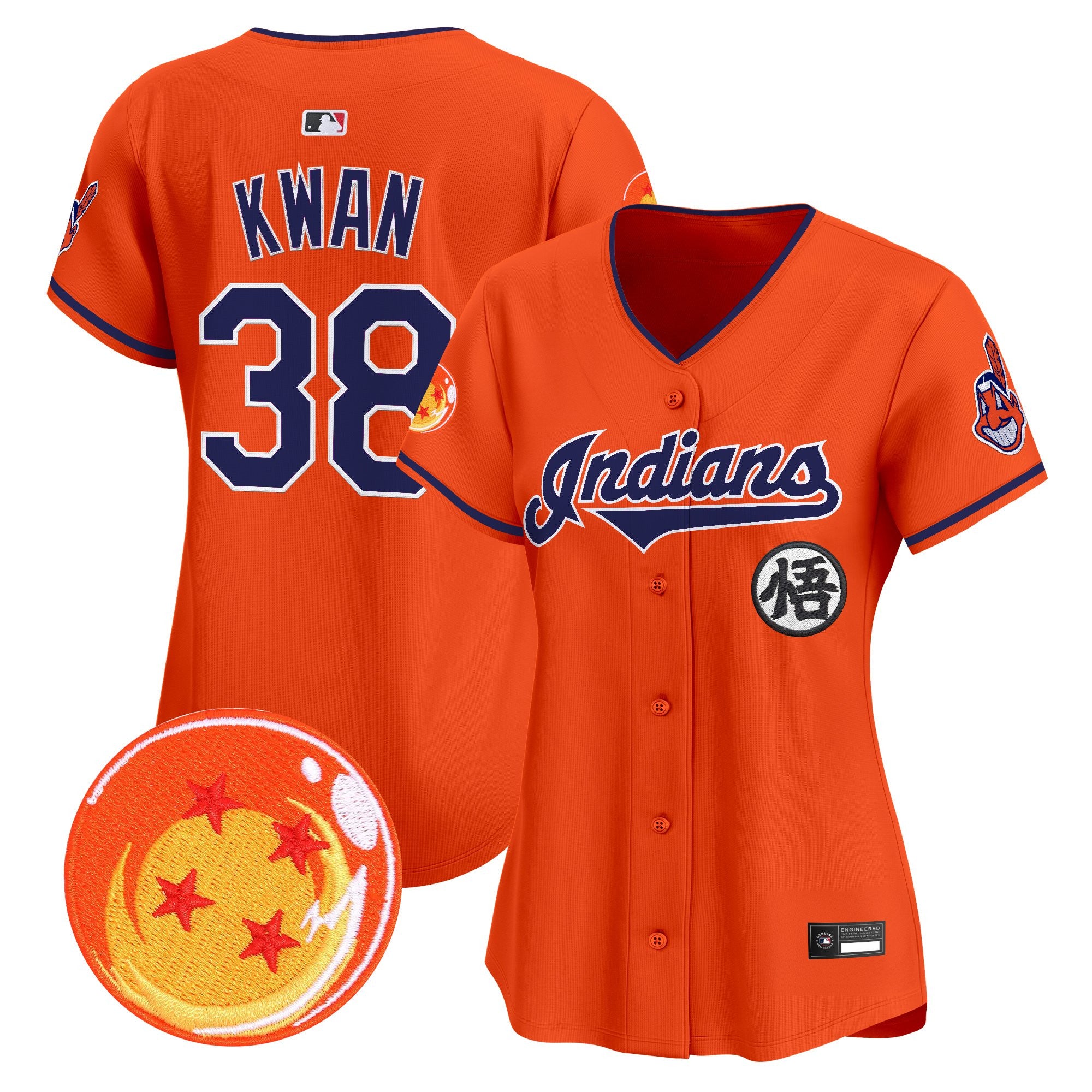 Women's Cleveland Indians x Dragon Ball Vapor Premier Limited Jersey - All Stitched