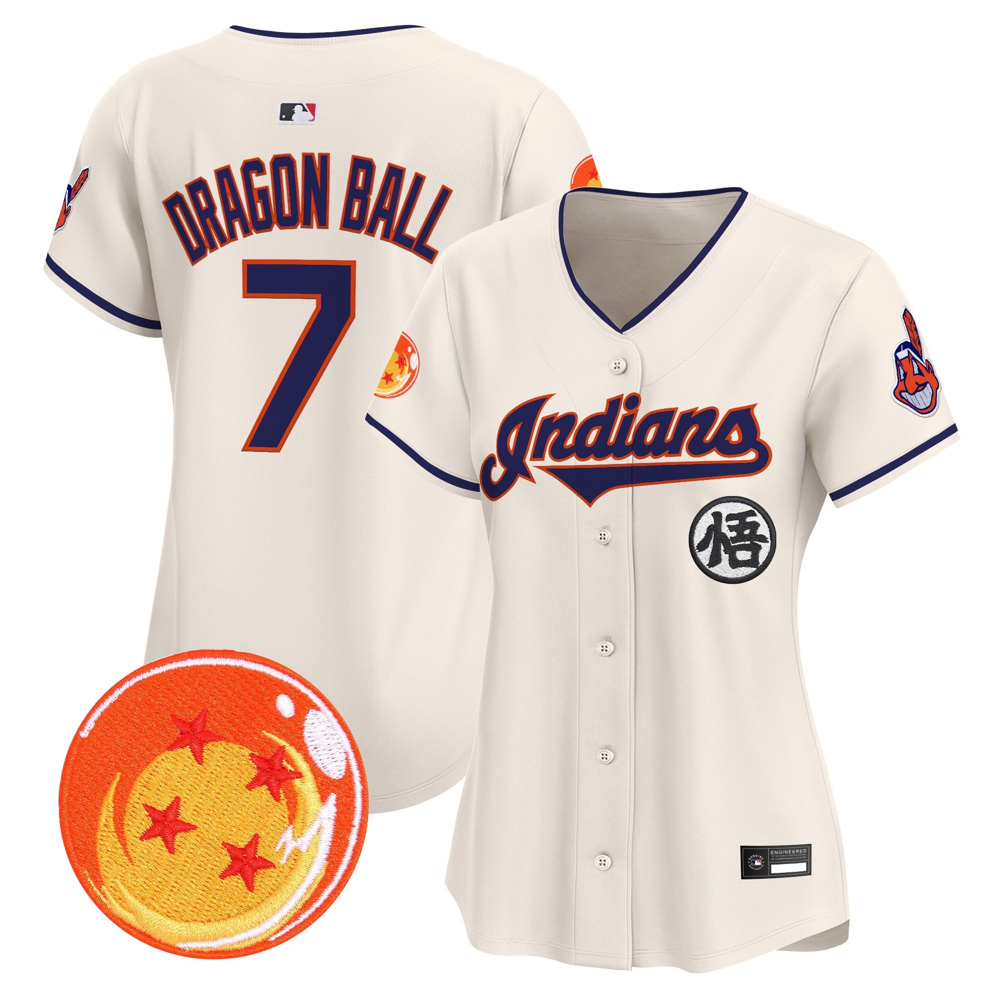 Women's Cleveland Indians x Dragon Ball Vapor Premier Limited Jersey - All Stitched