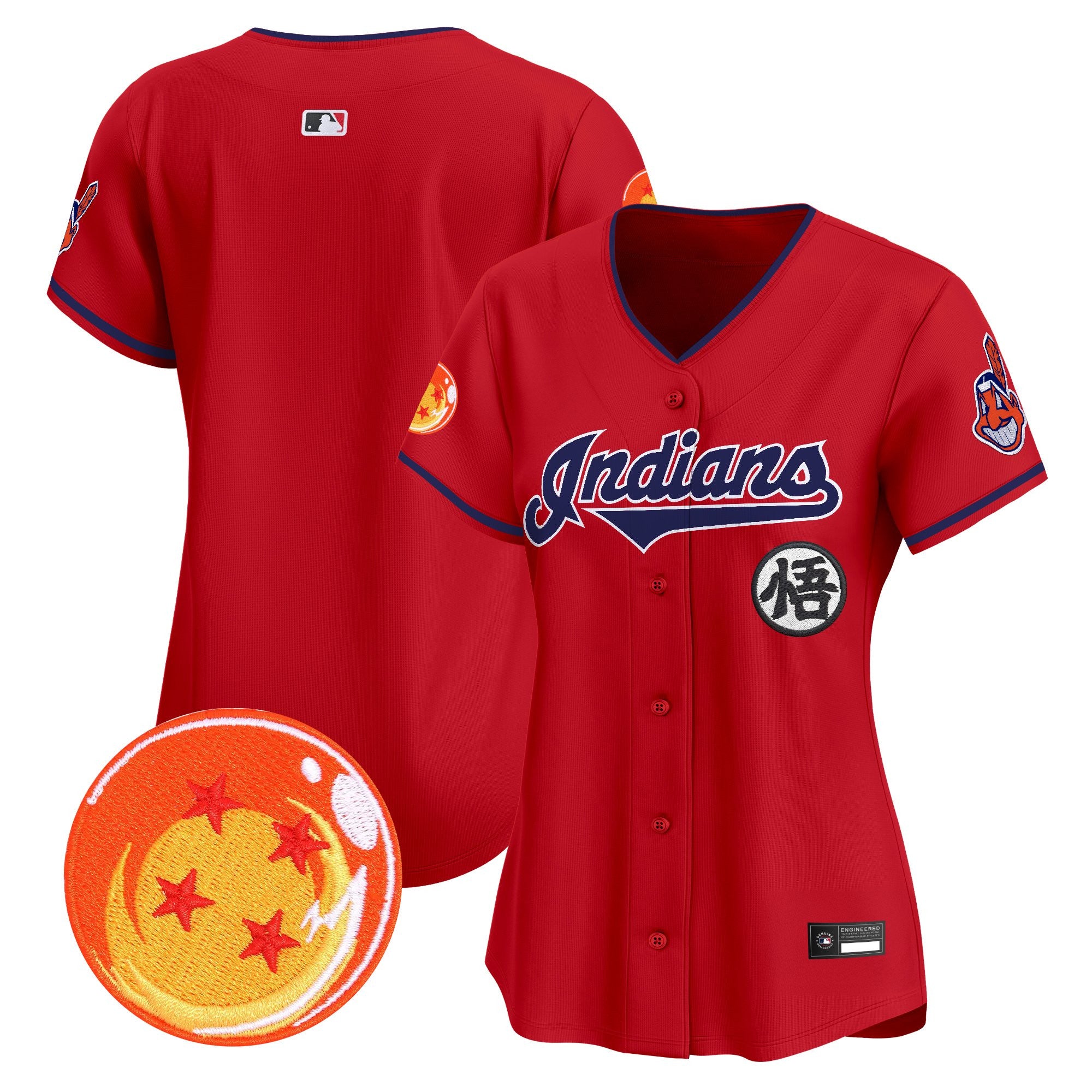Women's Cleveland Indians x Dragon Ball Vapor Premier Limited Jersey - All Stitched