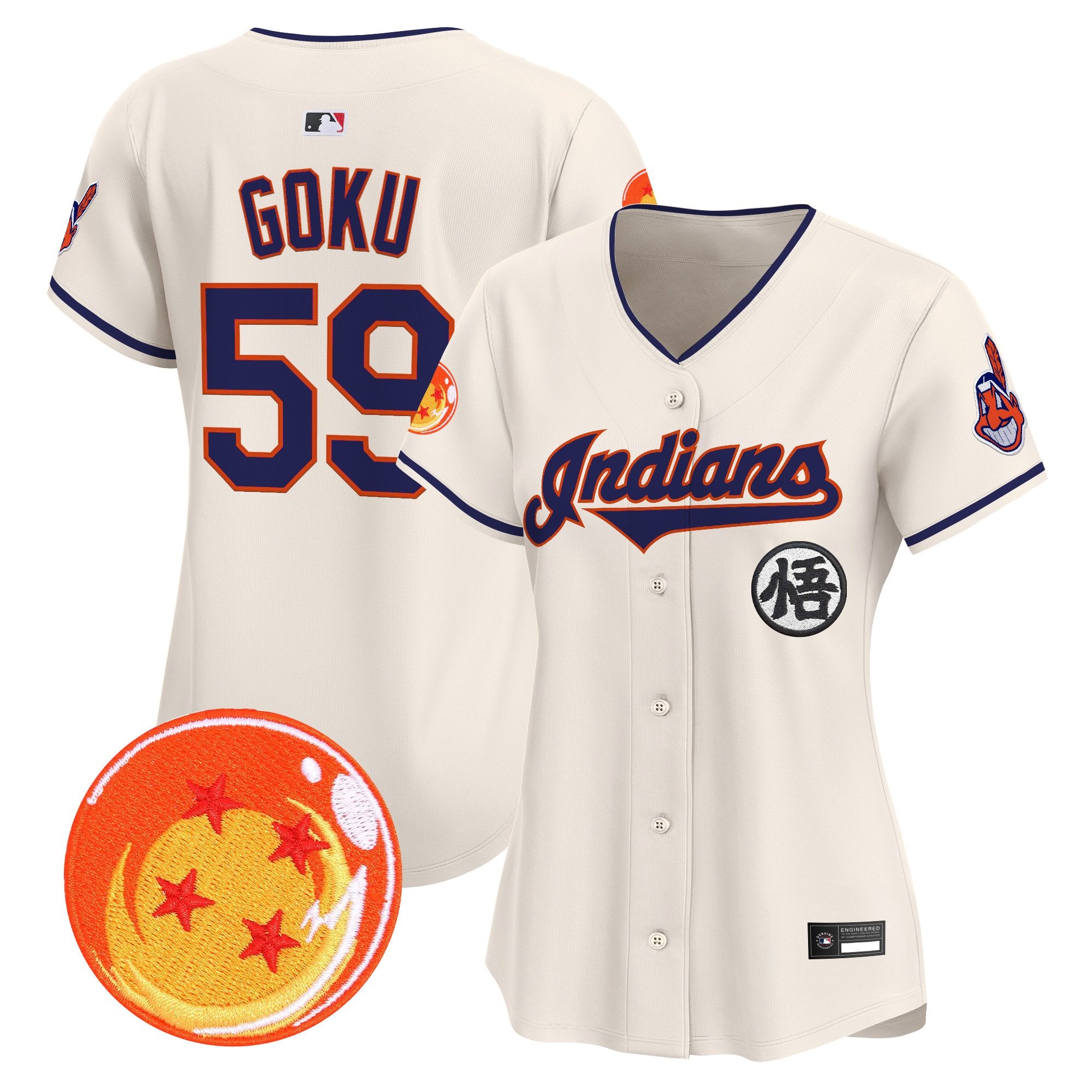 Women's Cleveland Indians x Dragon Ball Vapor Premier Limited Jersey - All Stitched