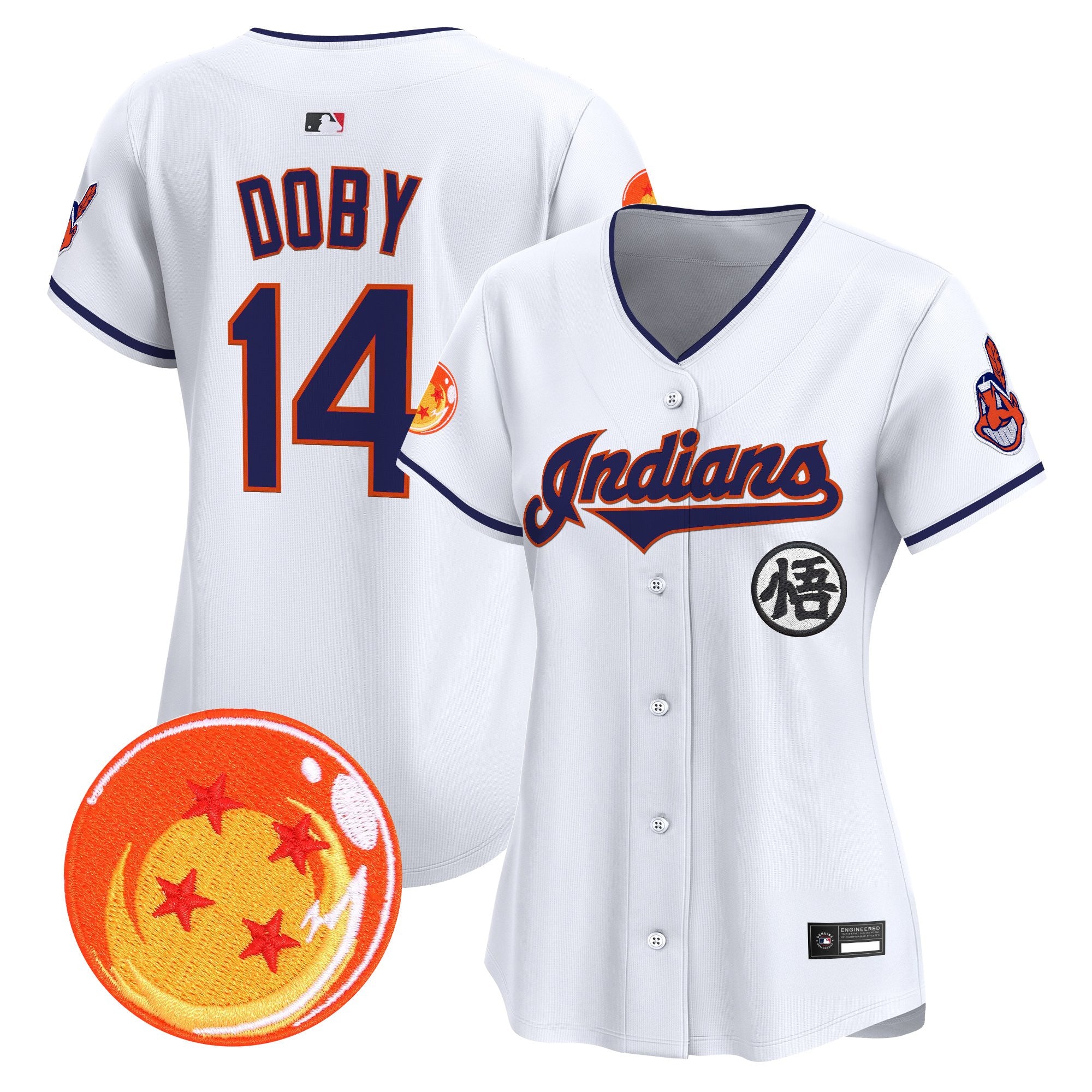 Women's Cleveland Indians x Dragon Ball Vapor Premier Limited Jersey - All Stitched